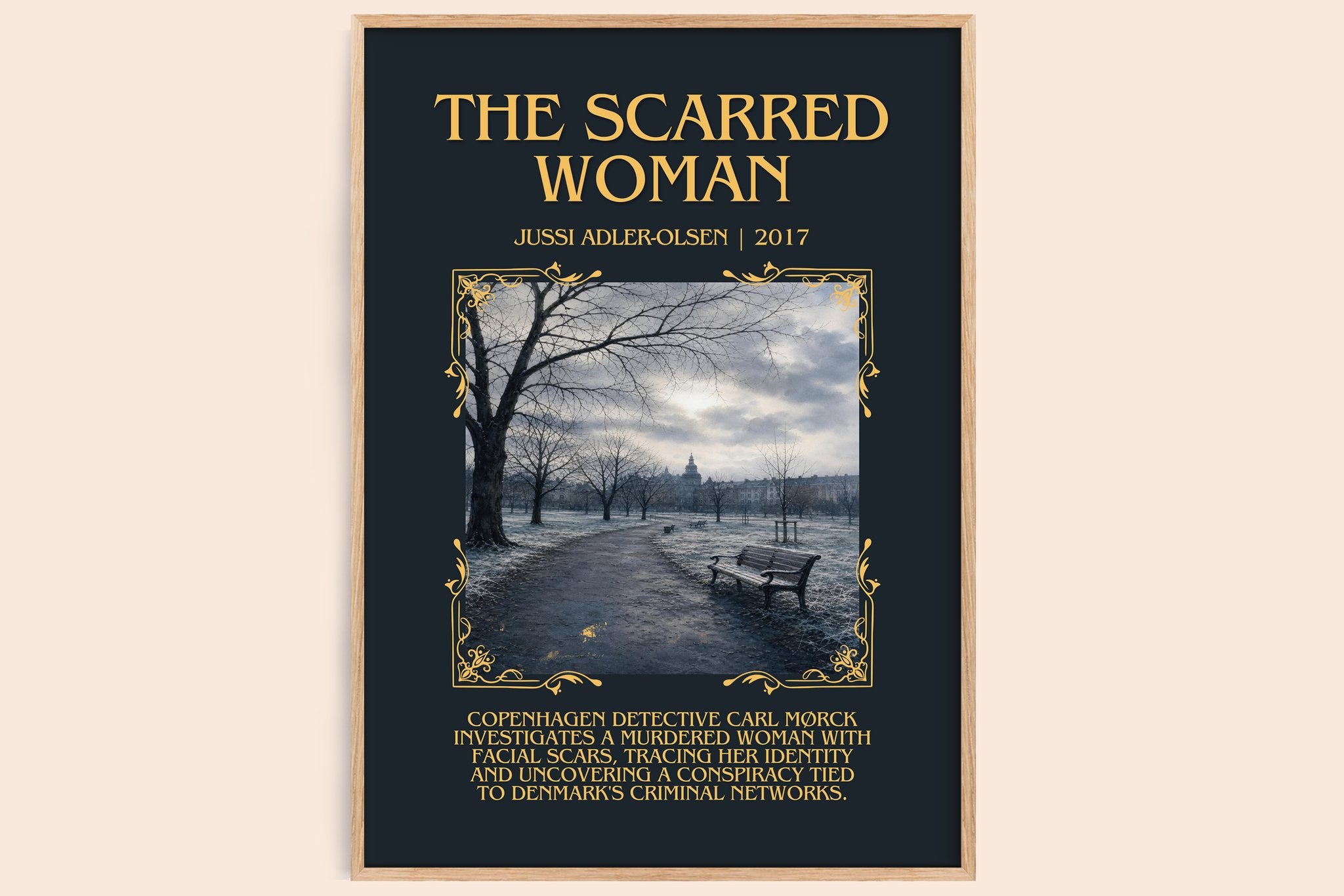 The Scarred Woman Minimalist Book Poster by Jussi Adler-Olsen