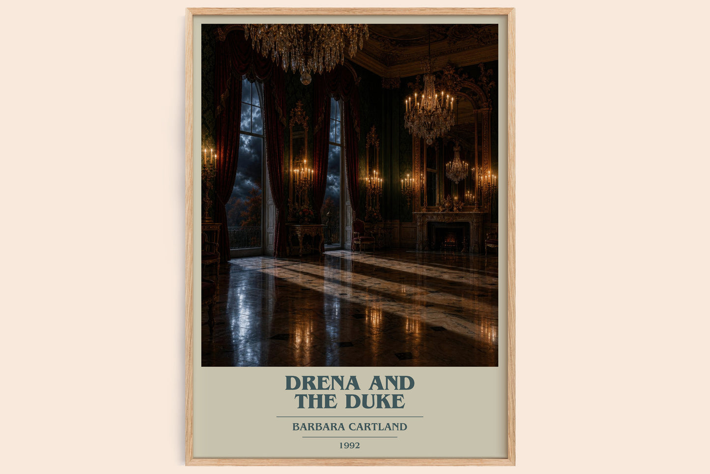 Drena And The Duke book cover book poster by Barbara Cartland – framed literary art print