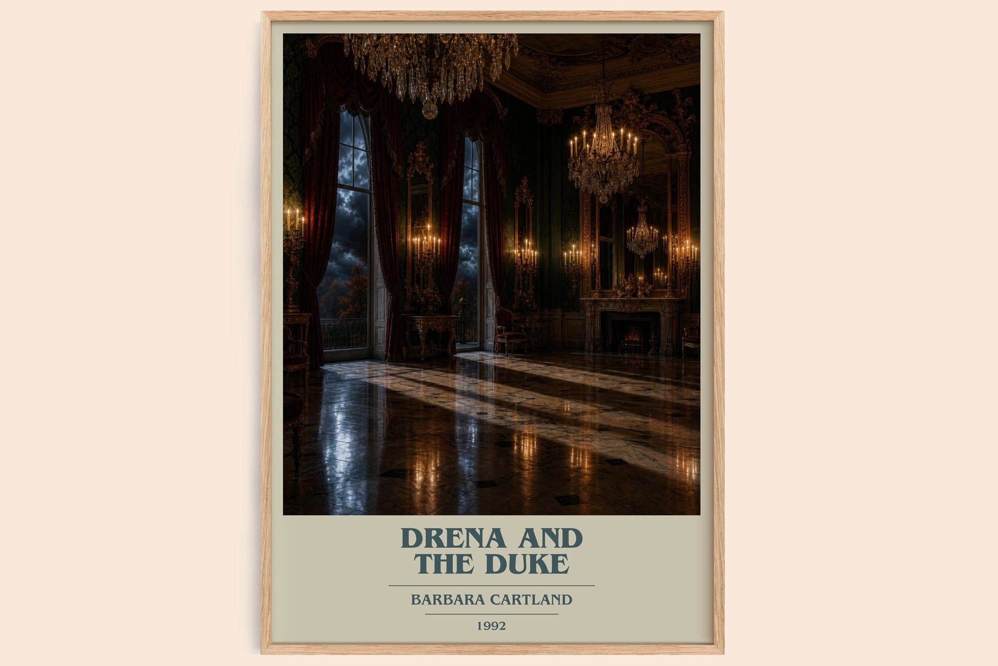 Drena And The Duke book cover book poster by Barbara Cartland – framed literary art print