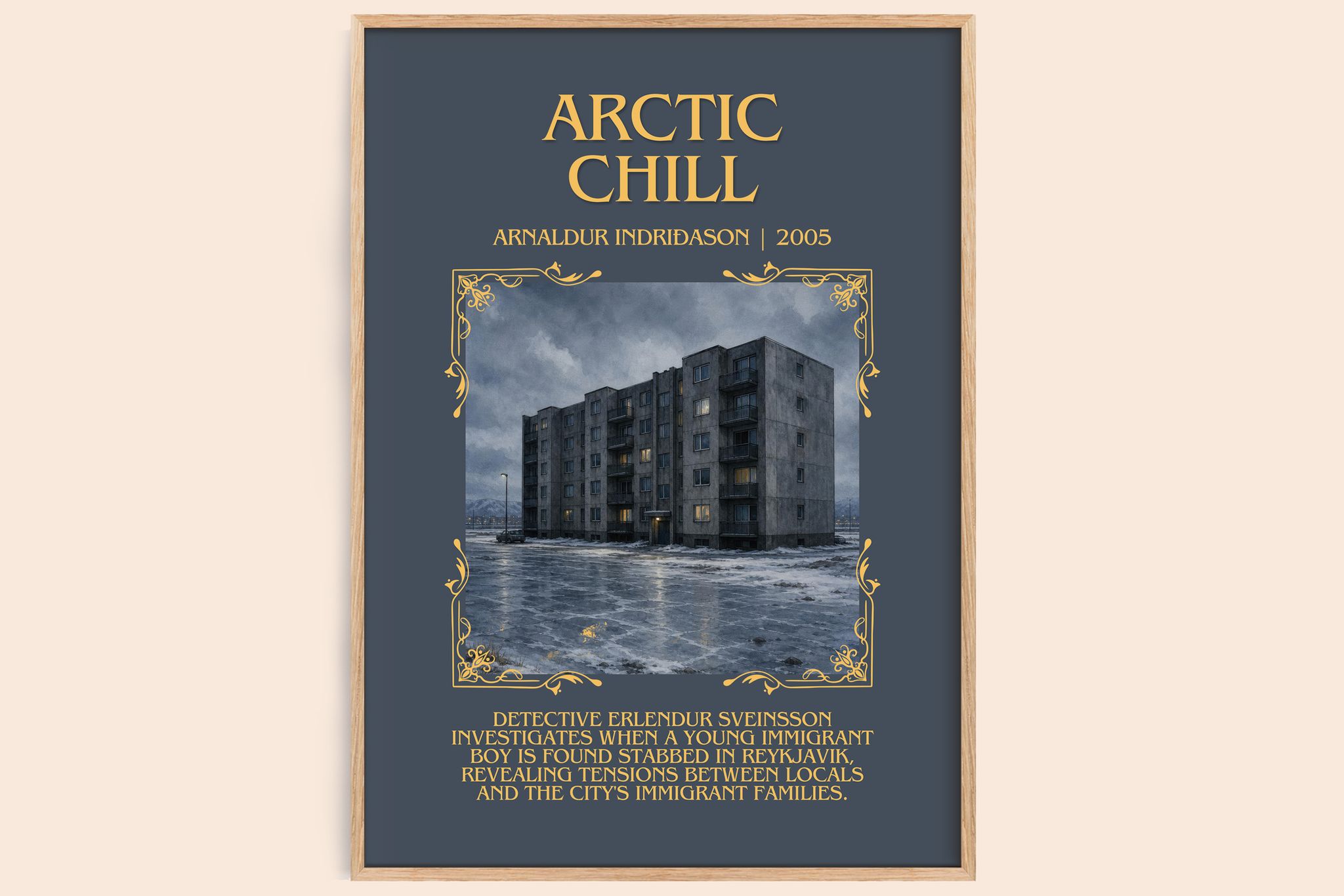 Arctic Chill Minimalist Book Poster by Arnaldur Indriðason