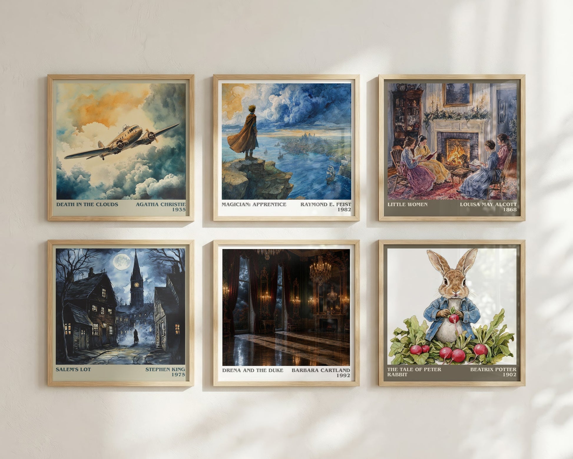 Drena And The Duke literary print framed by window – literary home decor