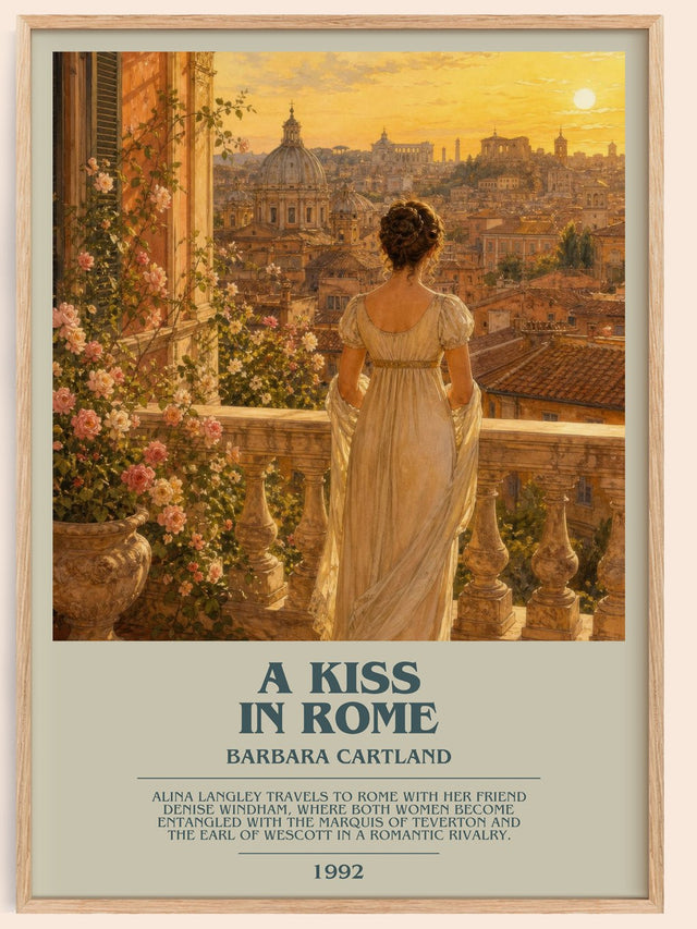 A Kiss In Rome Bookish Wall Art by Barbara Cartland