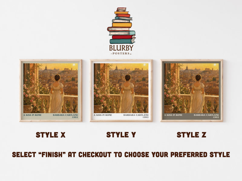 A Kiss In Rome literary print in frame leaning in hallway – romance wall art