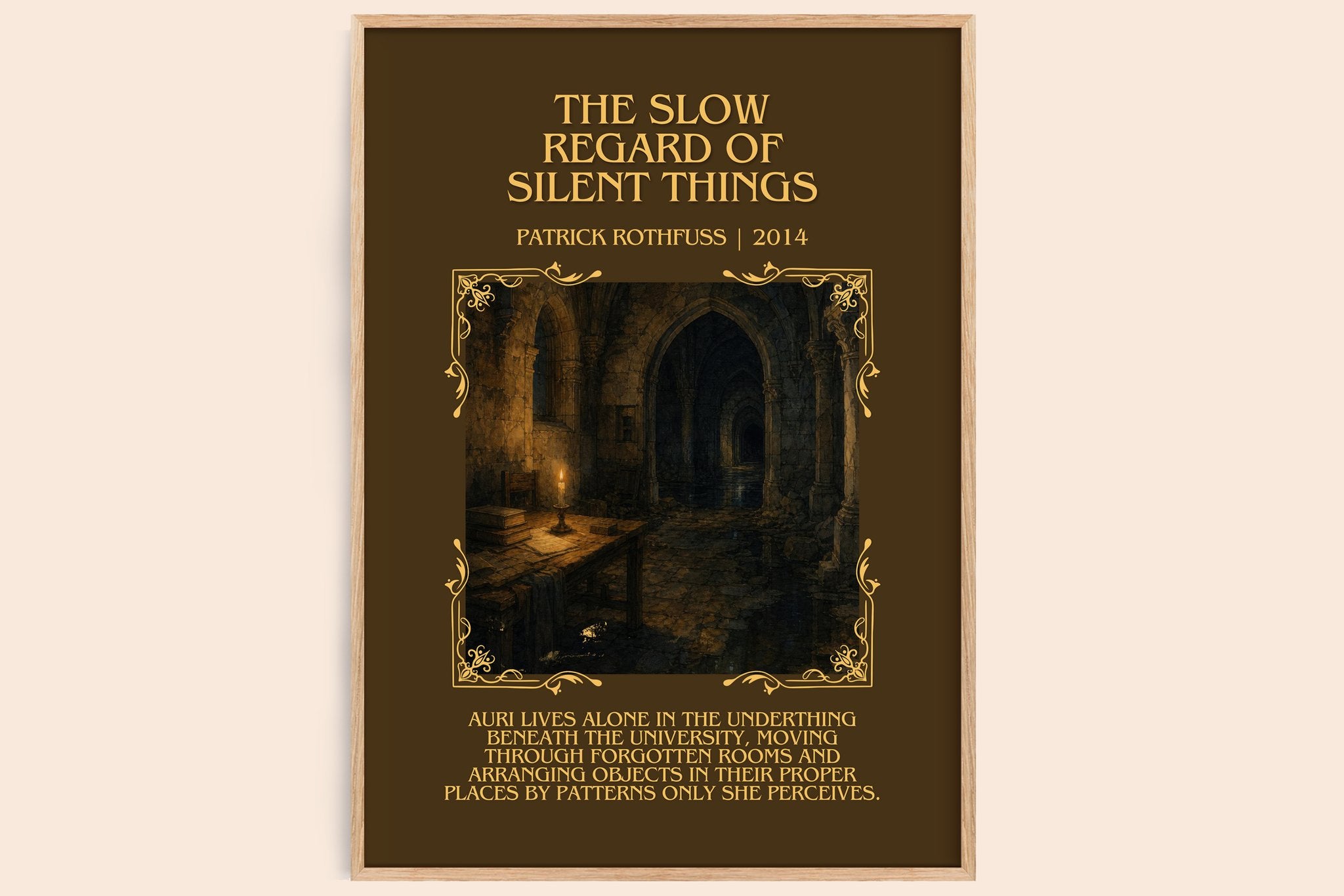 Slow Regard of Silent Things Minimalist Book Poster by P. Rothfuss