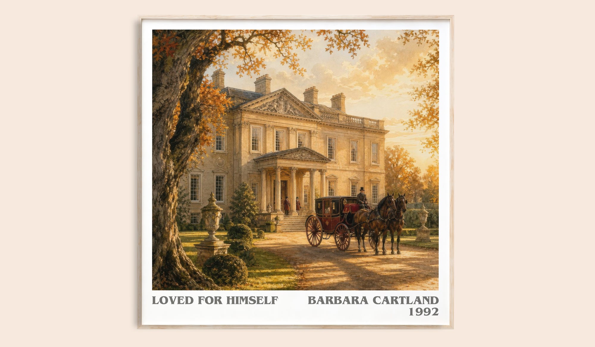 Loved For Himself literary book poster by Barbara Cartland – framed literary art print