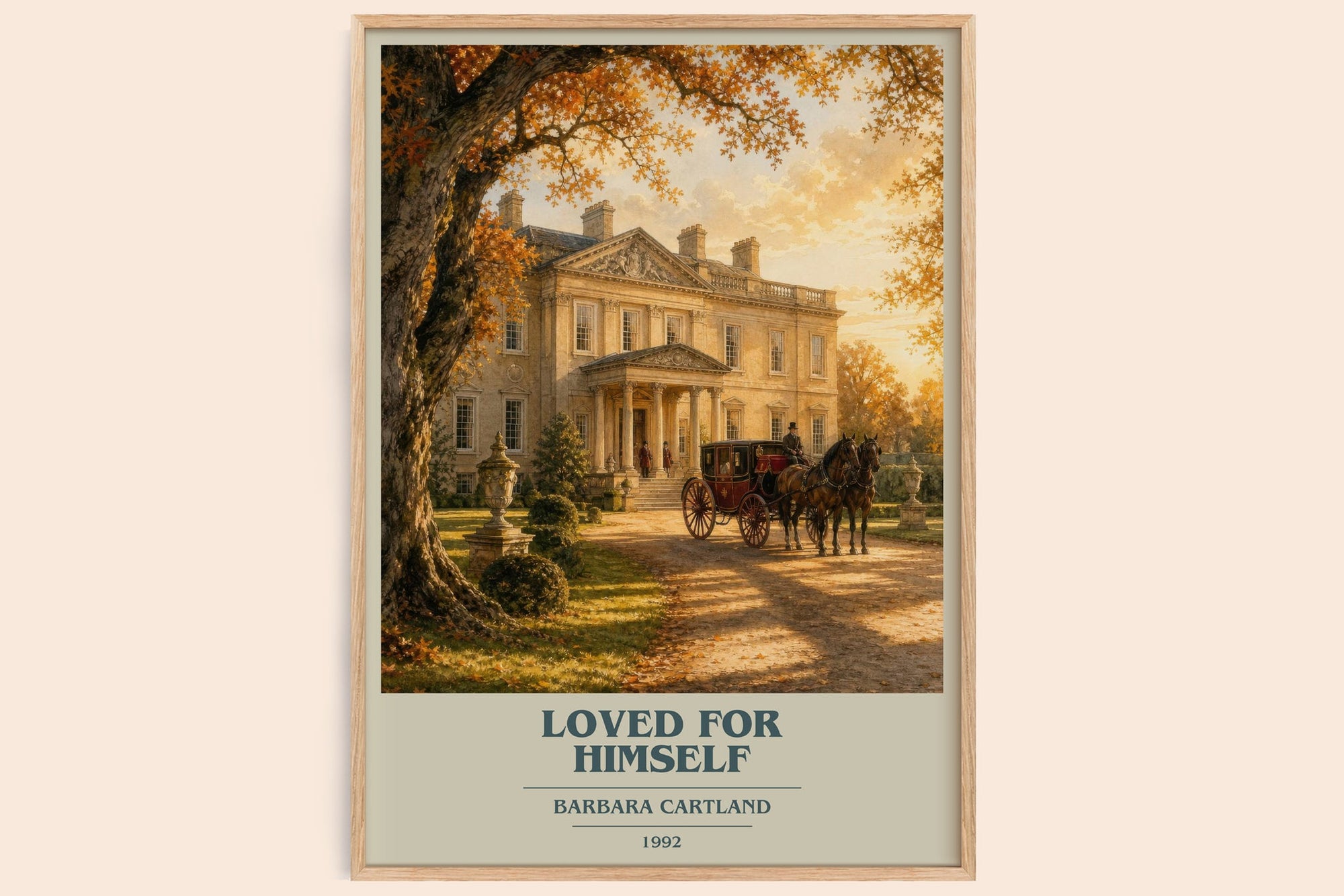 Loved For Himself book cover book poster by Barbara Cartland – framed literary art print