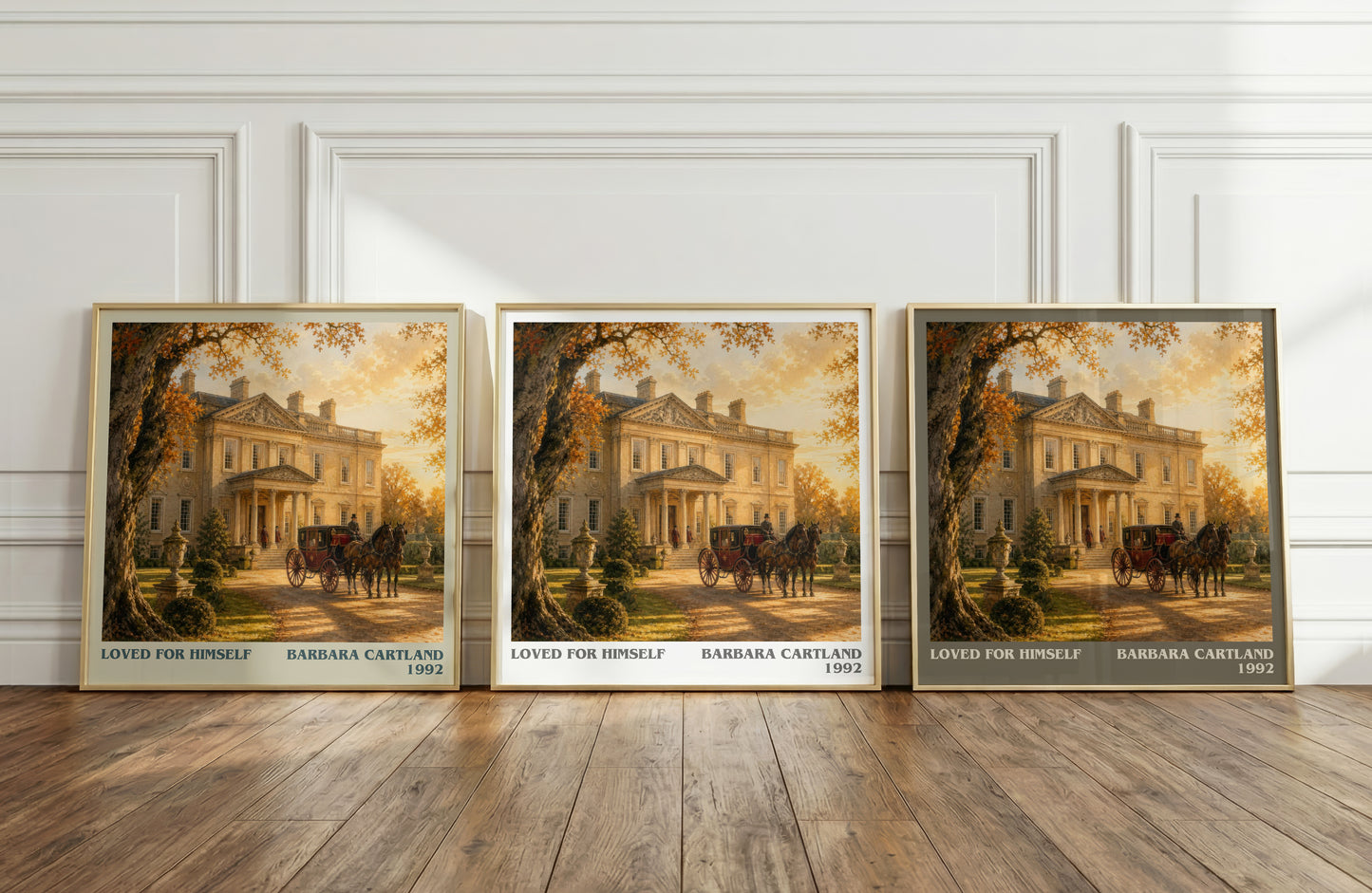 Loved For Himself literary art print colour and style options – Barbara Cartland book art
