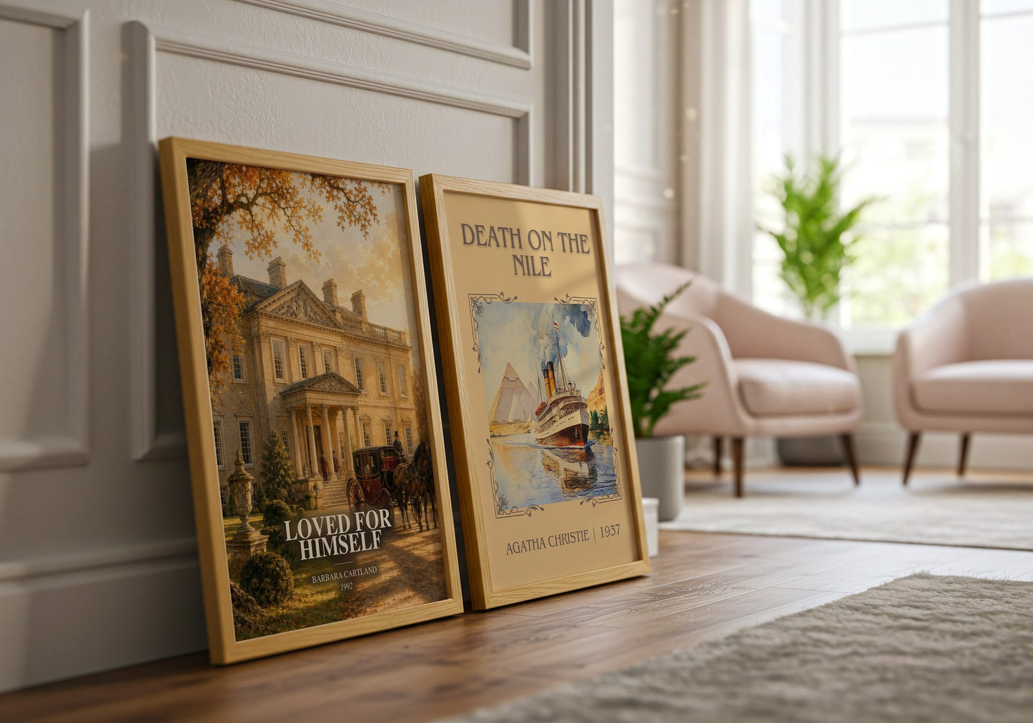 Loved For Himself watercolour print framed by window – literary home decor