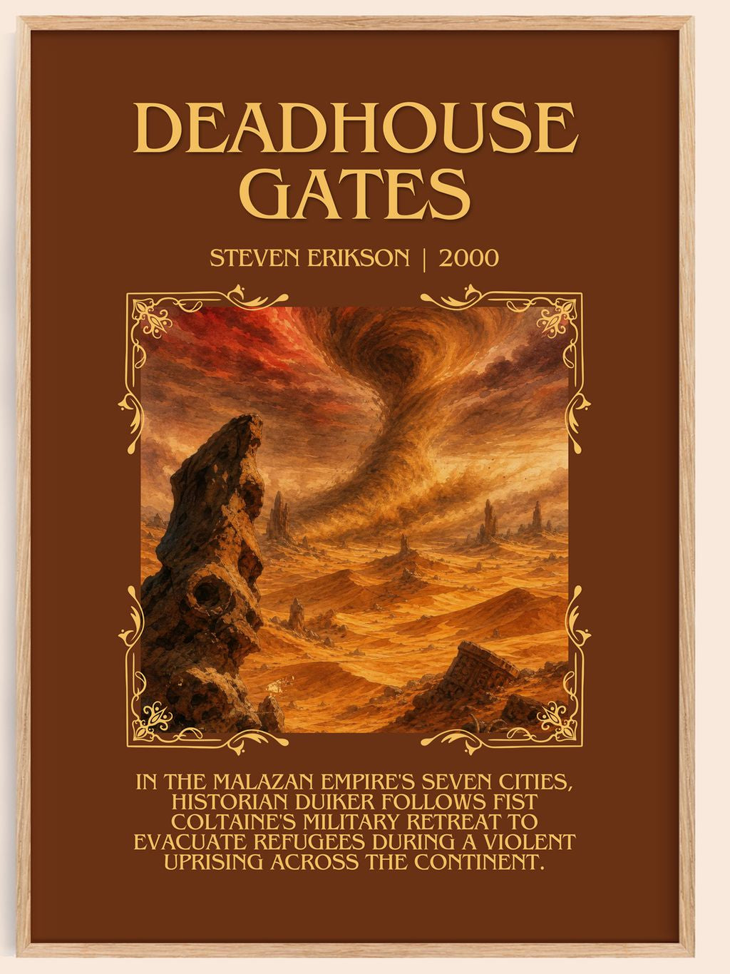 Deadhouse Gates Minimalist Book Poster by Steven Erikson – book poster