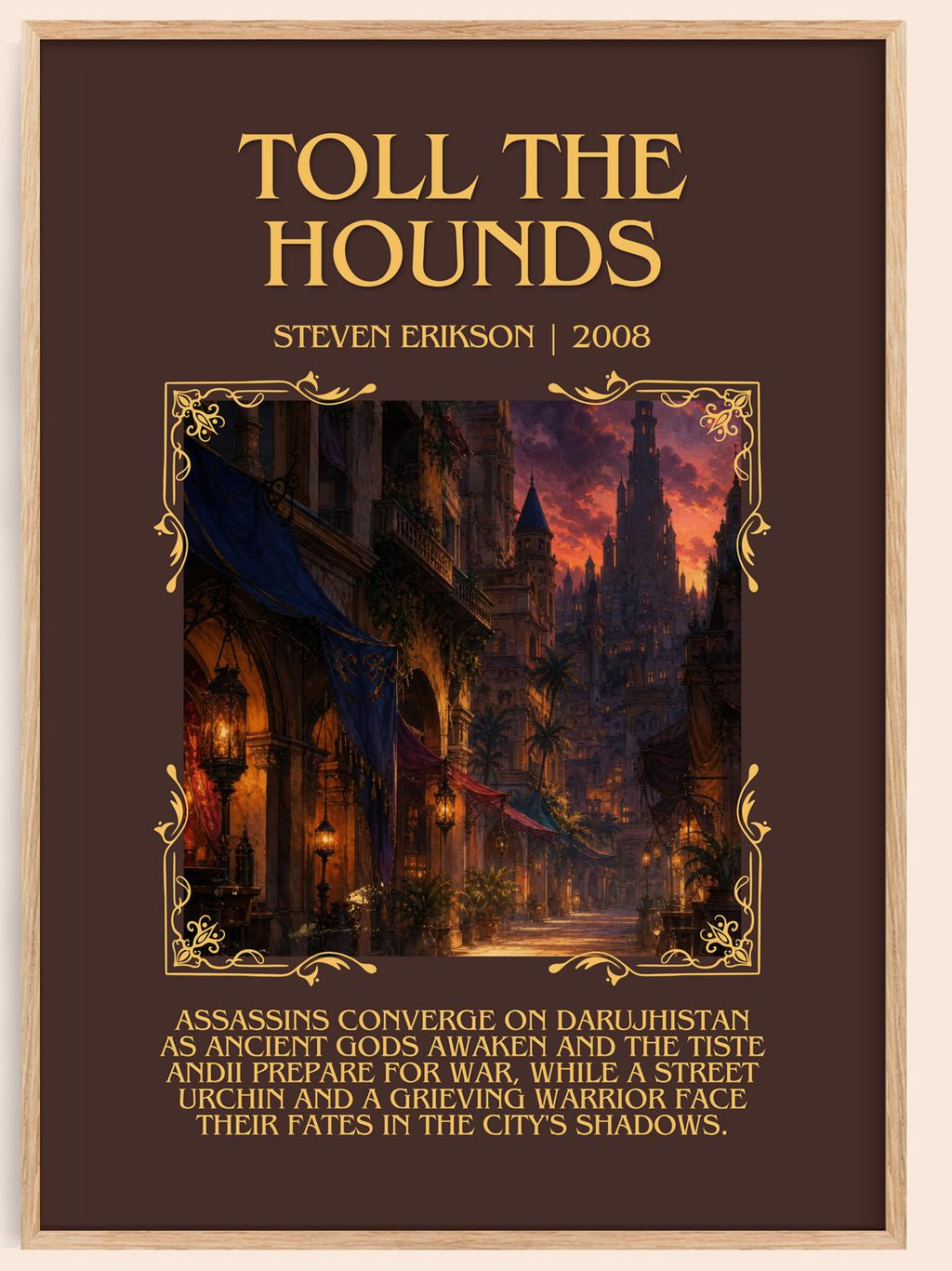 Toll the Hounds Minimalist Book Poster by Steven Erikson – book poster