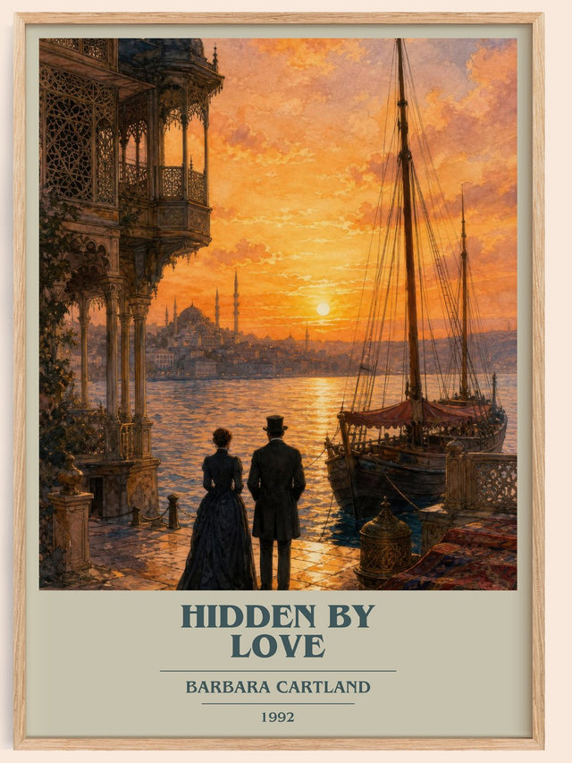 Hidden By Love Book Cover Poster by Barbara Cartland