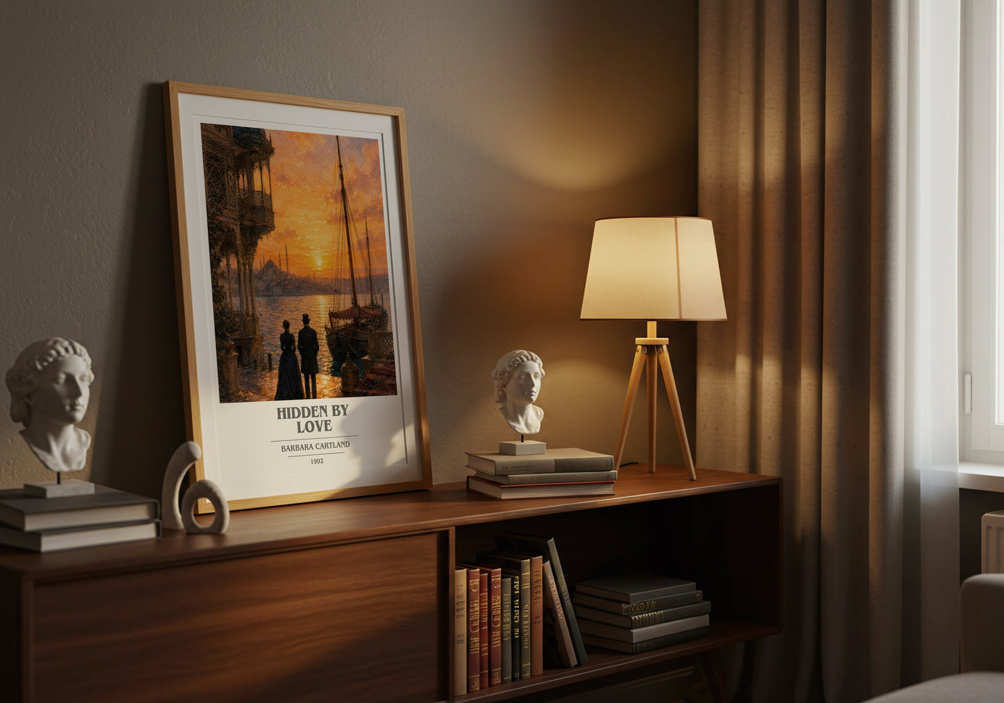 Hidden By Love book cover book poster framed on wall – romance wall art