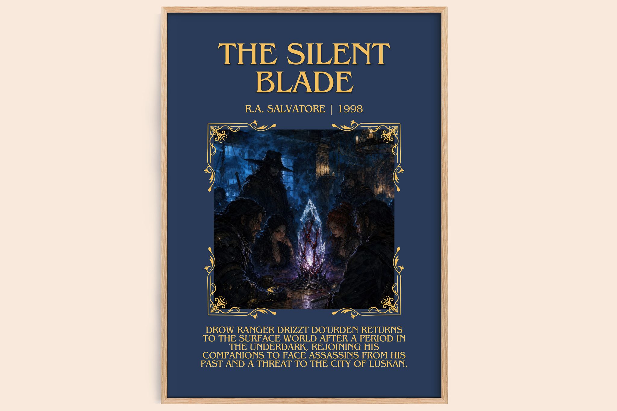 The Silent Blade Minimalist Book Poster by R.A. Salvatore