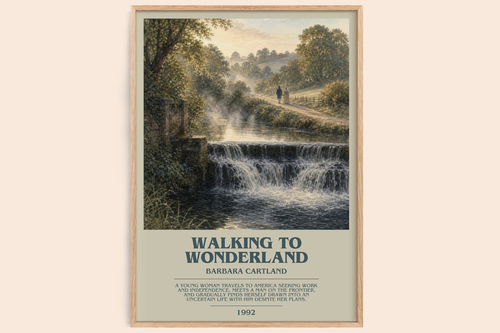 Walking To Wonderland bookish book poster by Barbara Cartland – framed literary art print