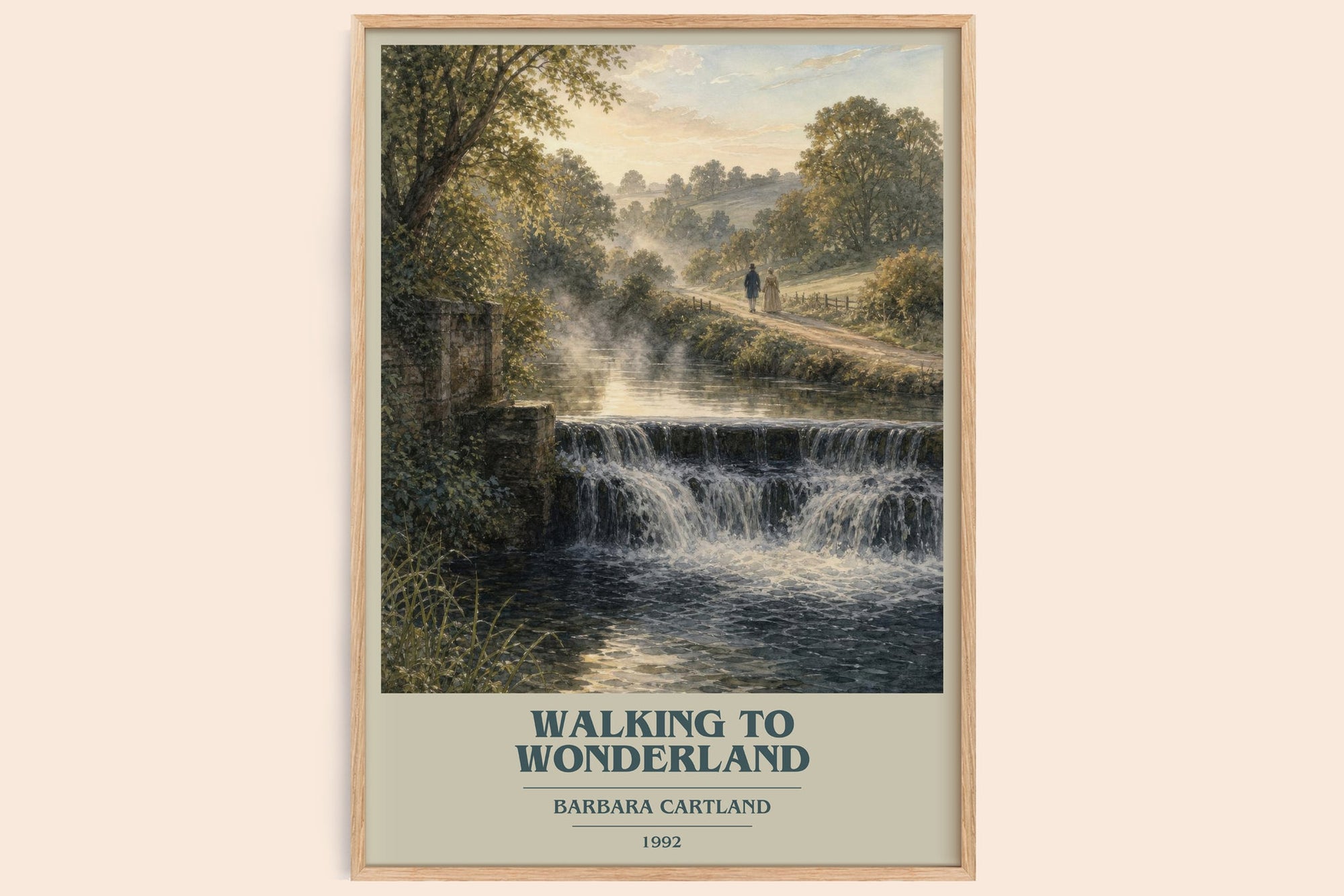 Walking To Wonderland book cover book poster by Barbara Cartland – framed literary art print