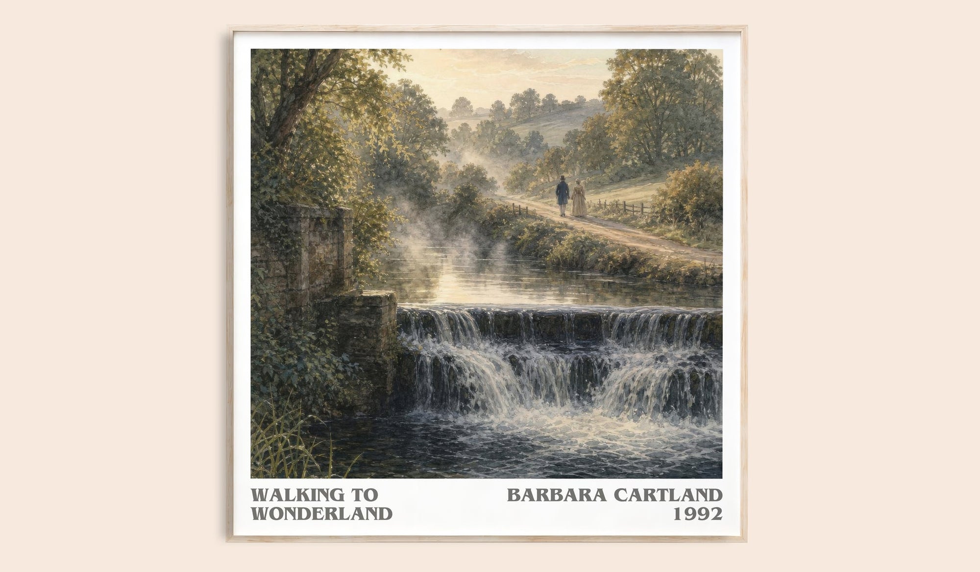 Walking To Wonderland literary book poster by Barbara Cartland – framed literary art print