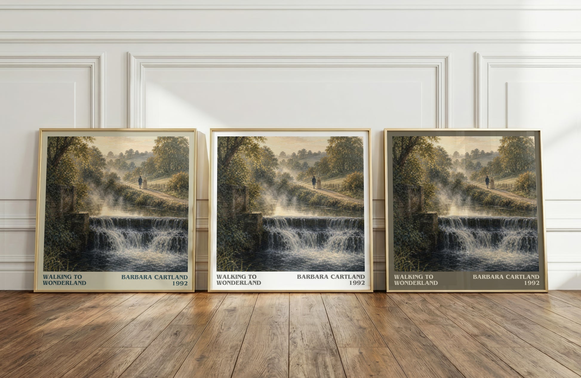 Walking To Wonderland literary art print colour and style options – Barbara Cartland book art