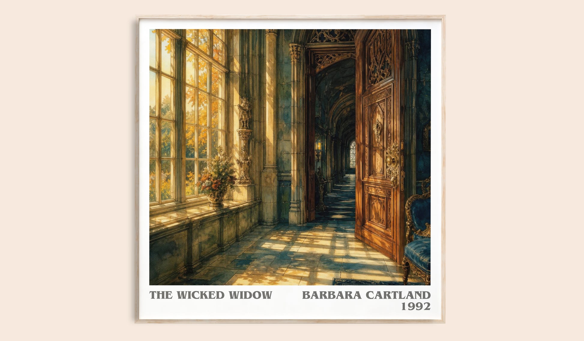The Wicked Widow literary book poster by Barbara Cartland – framed literary art print