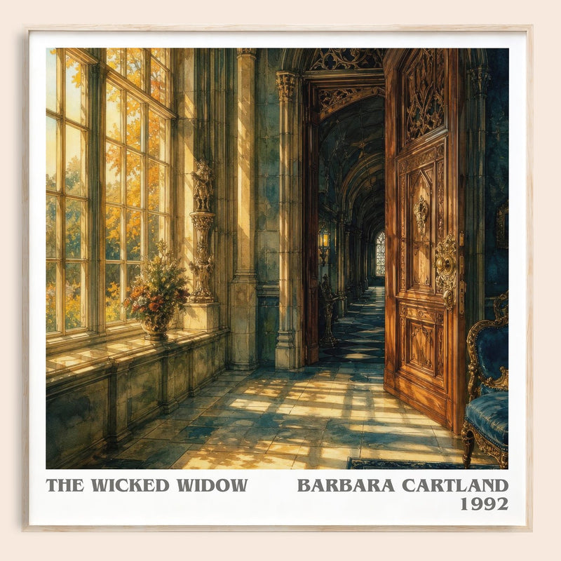 The Wicked Widow literary book poster by Barbara Cartland – framed literary art print