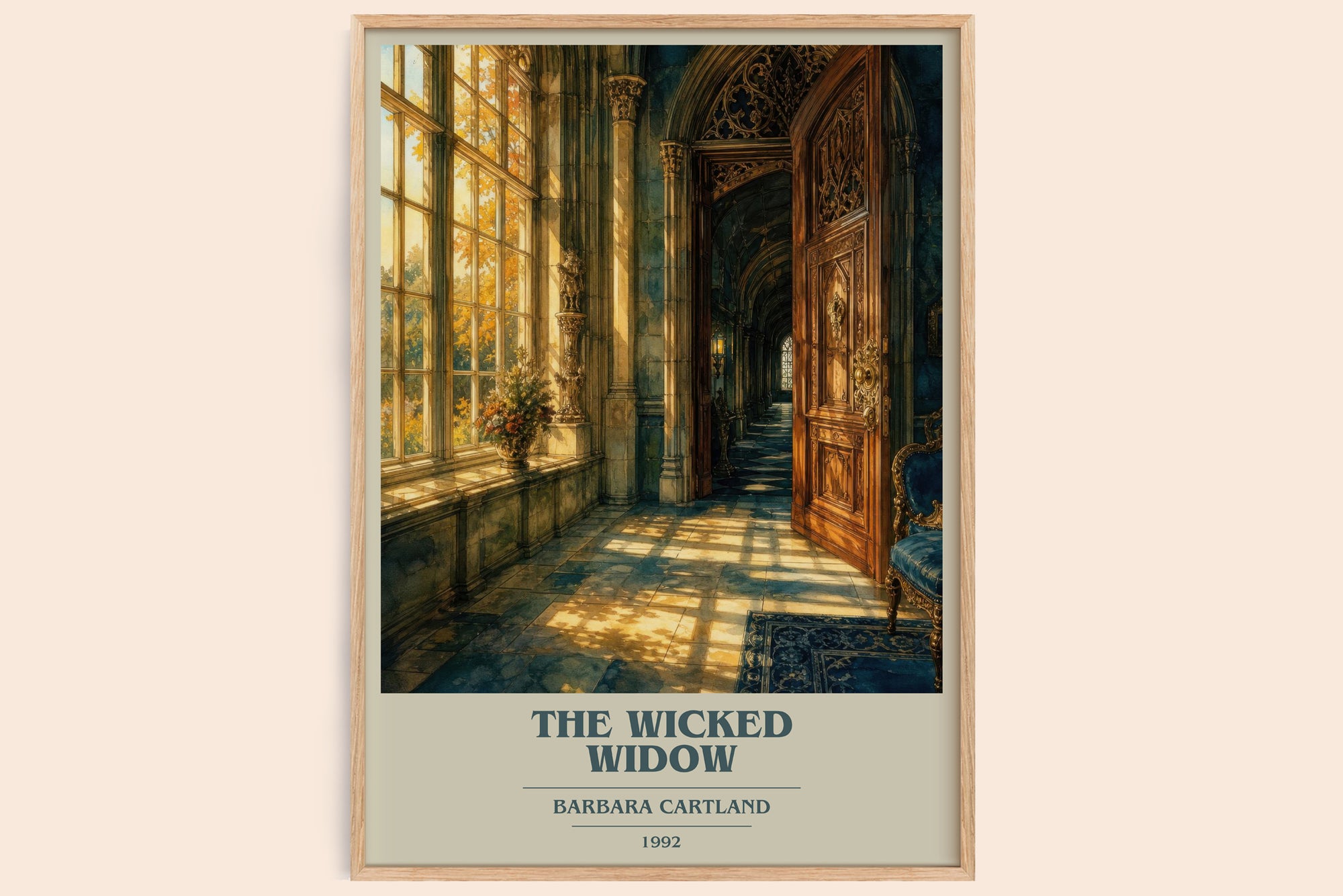 The Wicked Widow book cover book poster by Barbara Cartland – framed literary art print