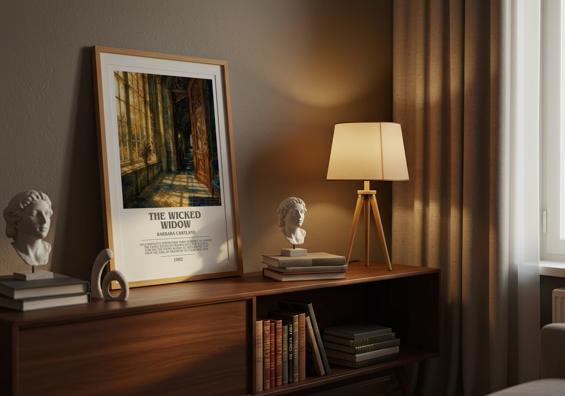 The Wicked Widow bookish book poster framed on wall – romance wall art
