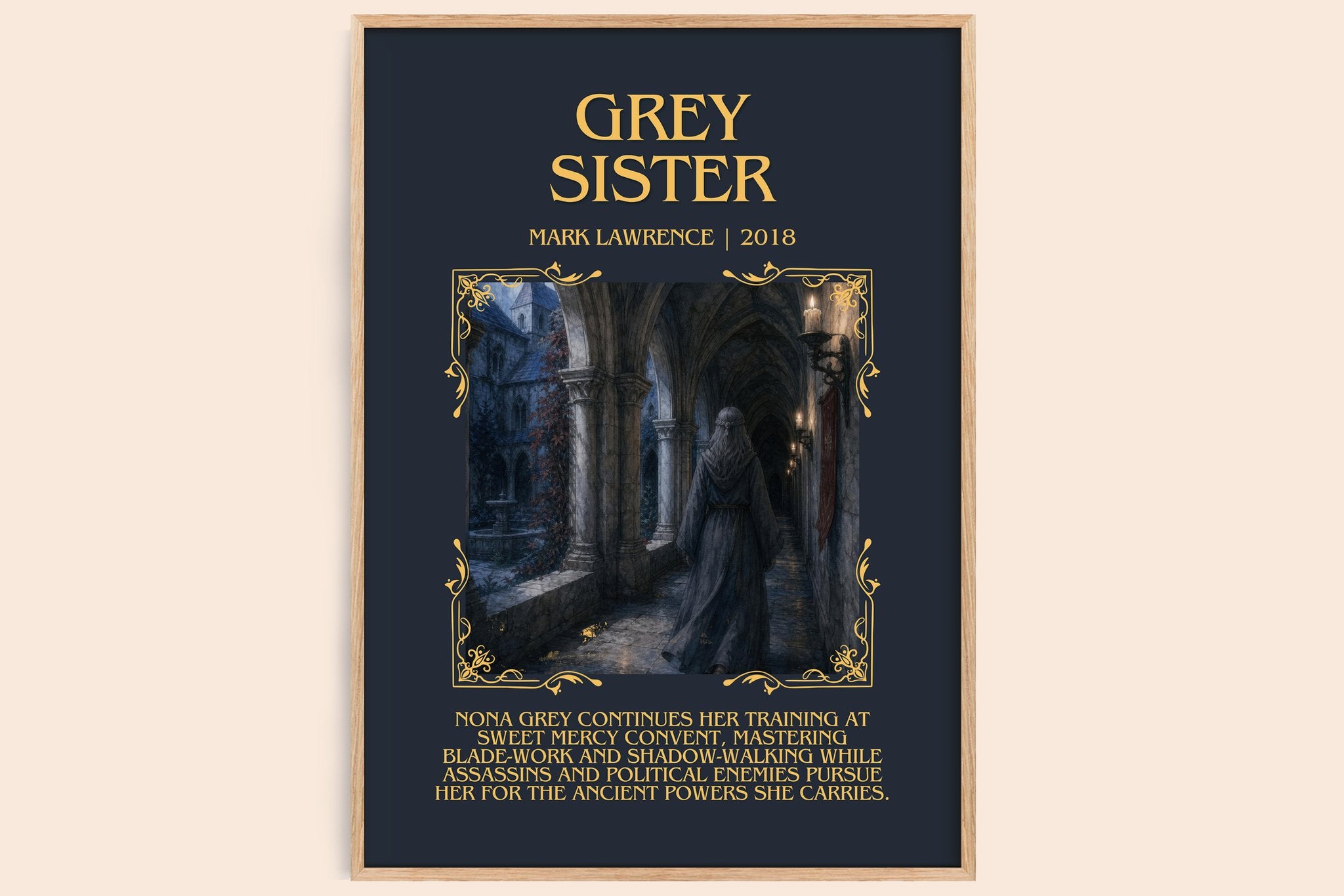 Grey Sister Minimalist Book Poster by Mark Lawrence