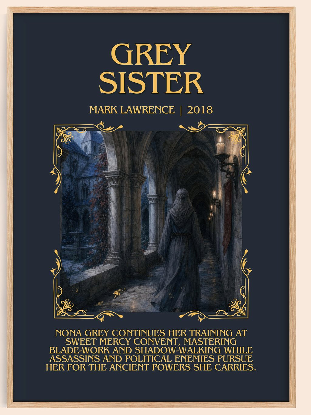 Grey Sister Minimalist Book Poster by Mark Lawrence – book poster