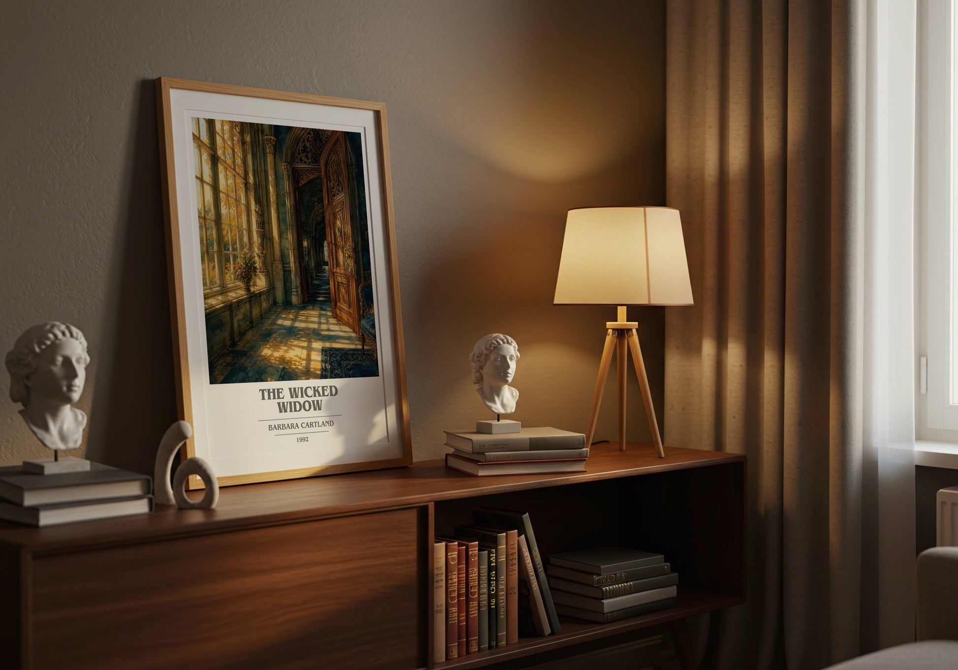 The Wicked Widow book cover book poster framed on wall – romance wall art