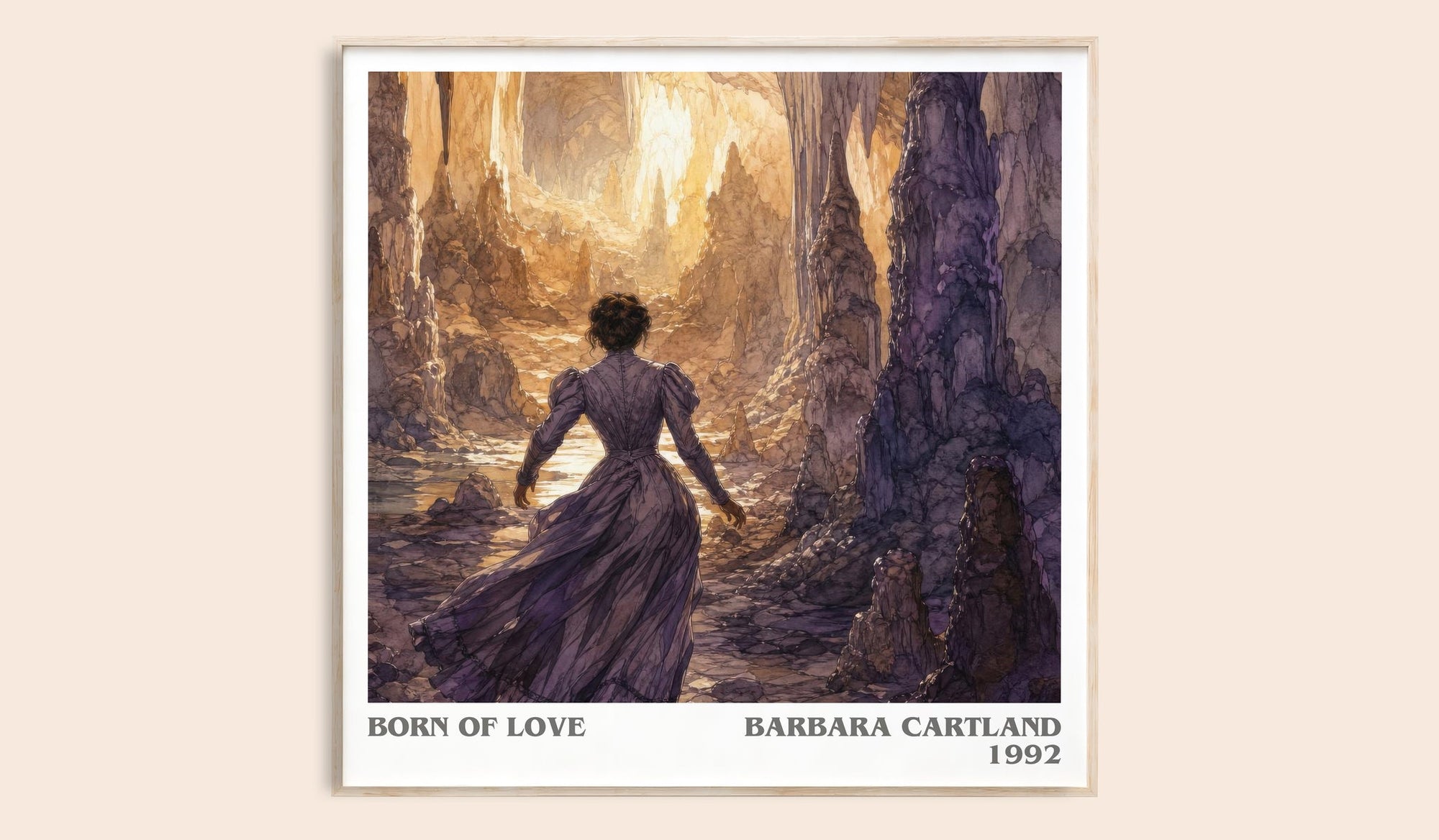 Born Of Love literary book poster by Barbara Cartland – framed literary art print