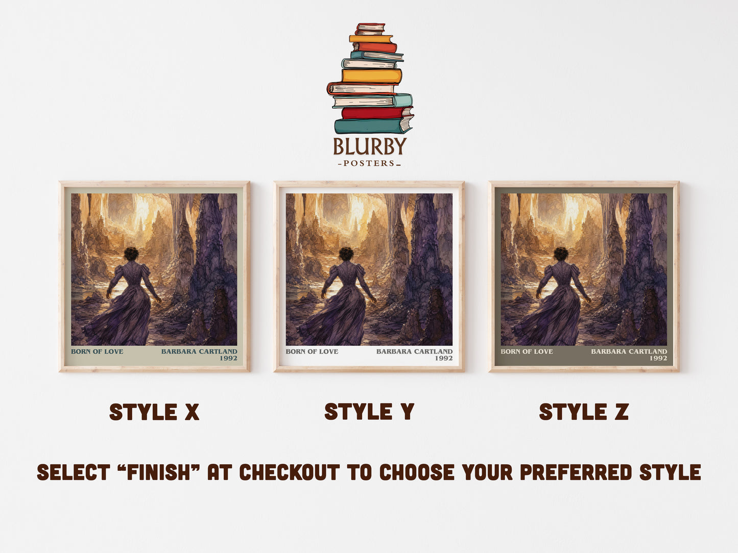 Born Of Love literary print in frame leaning in hallway – romance wall art