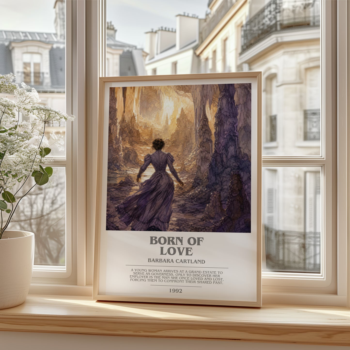Born Of Love bookish poster colour and style options – Barbara Cartland book art