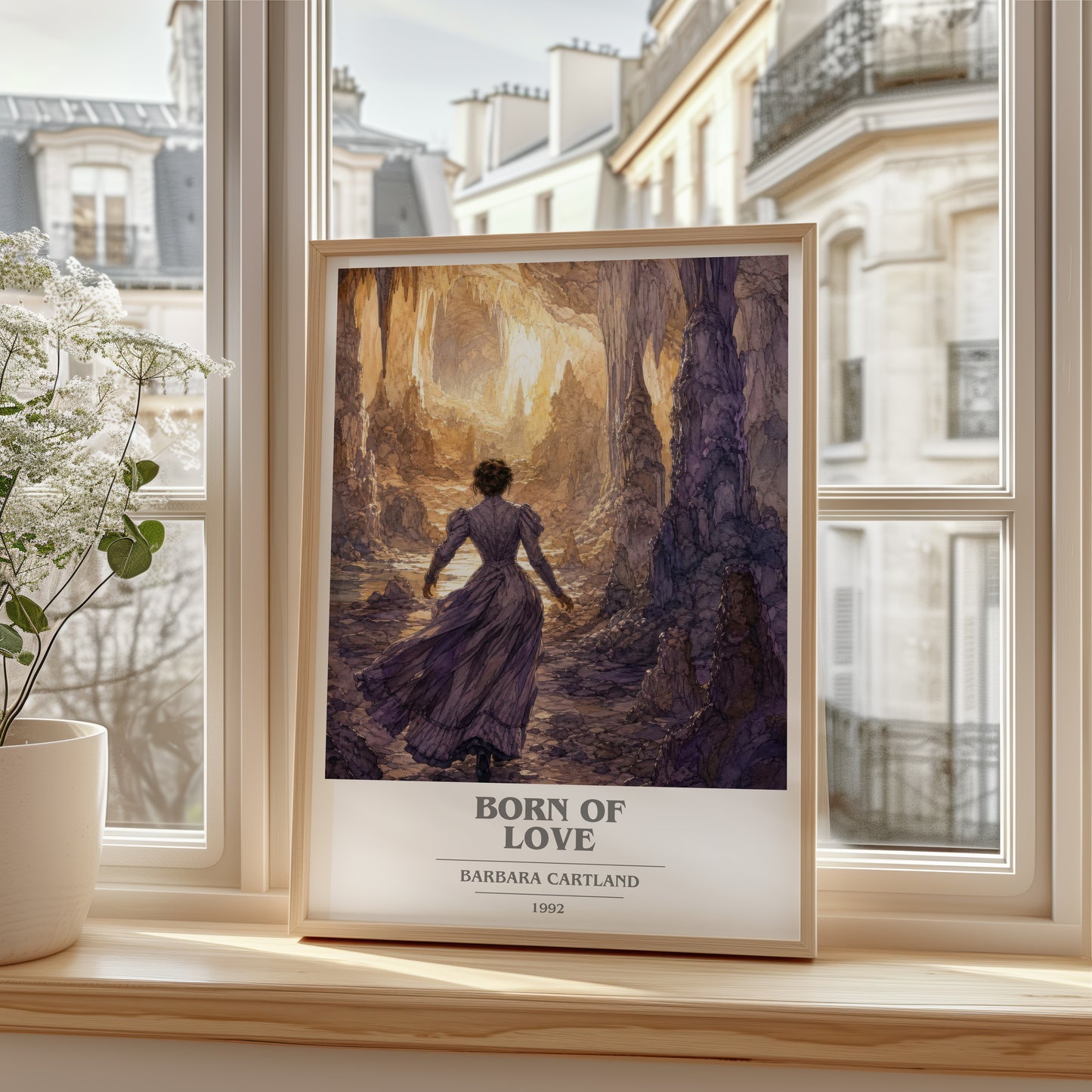 Born Of Love book cover poster colour and style options – Barbara Cartland book art