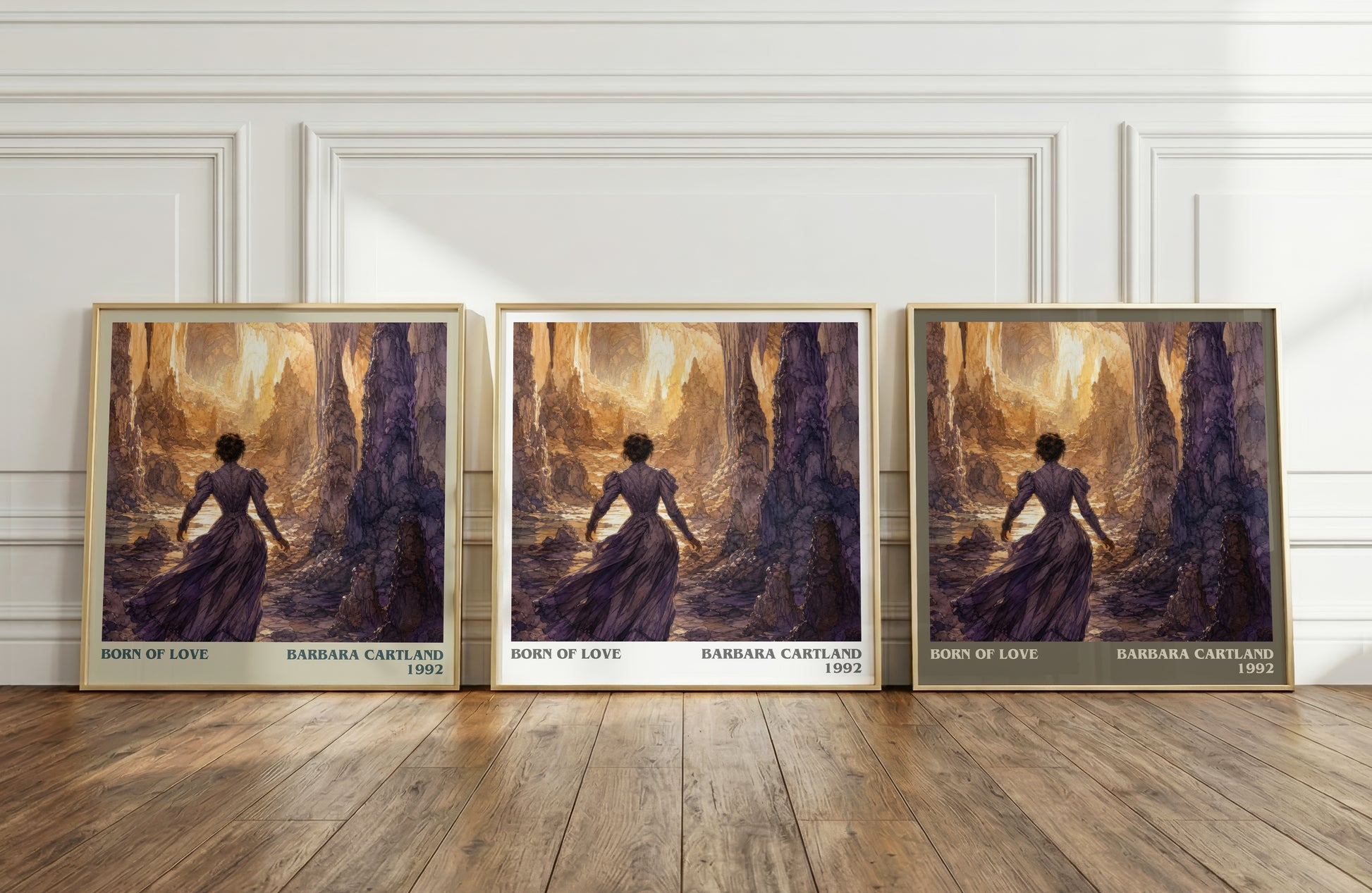 Born Of Love literary art print colour and style options – Barbara Cartland book art