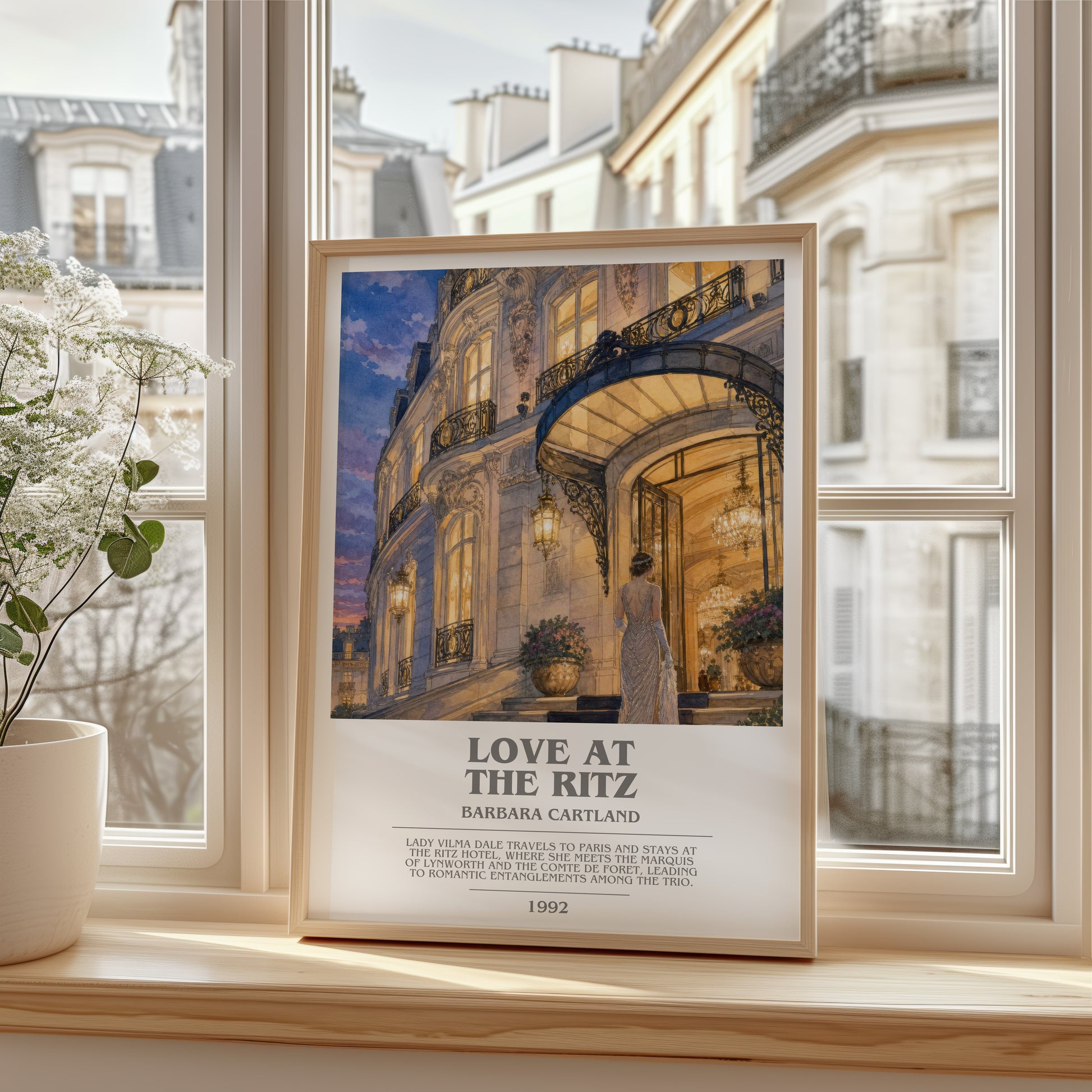Love At The Ritz bookish poster colour and style options – Barbara Cartland book art