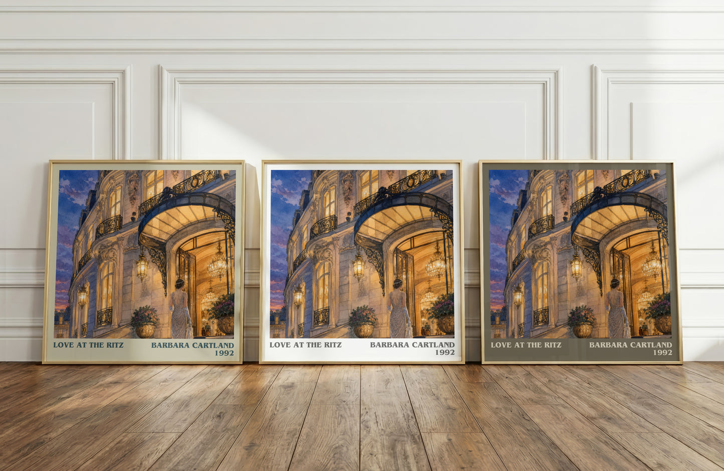 Love At The Ritz literary art print colour and style options – Barbara Cartland book art