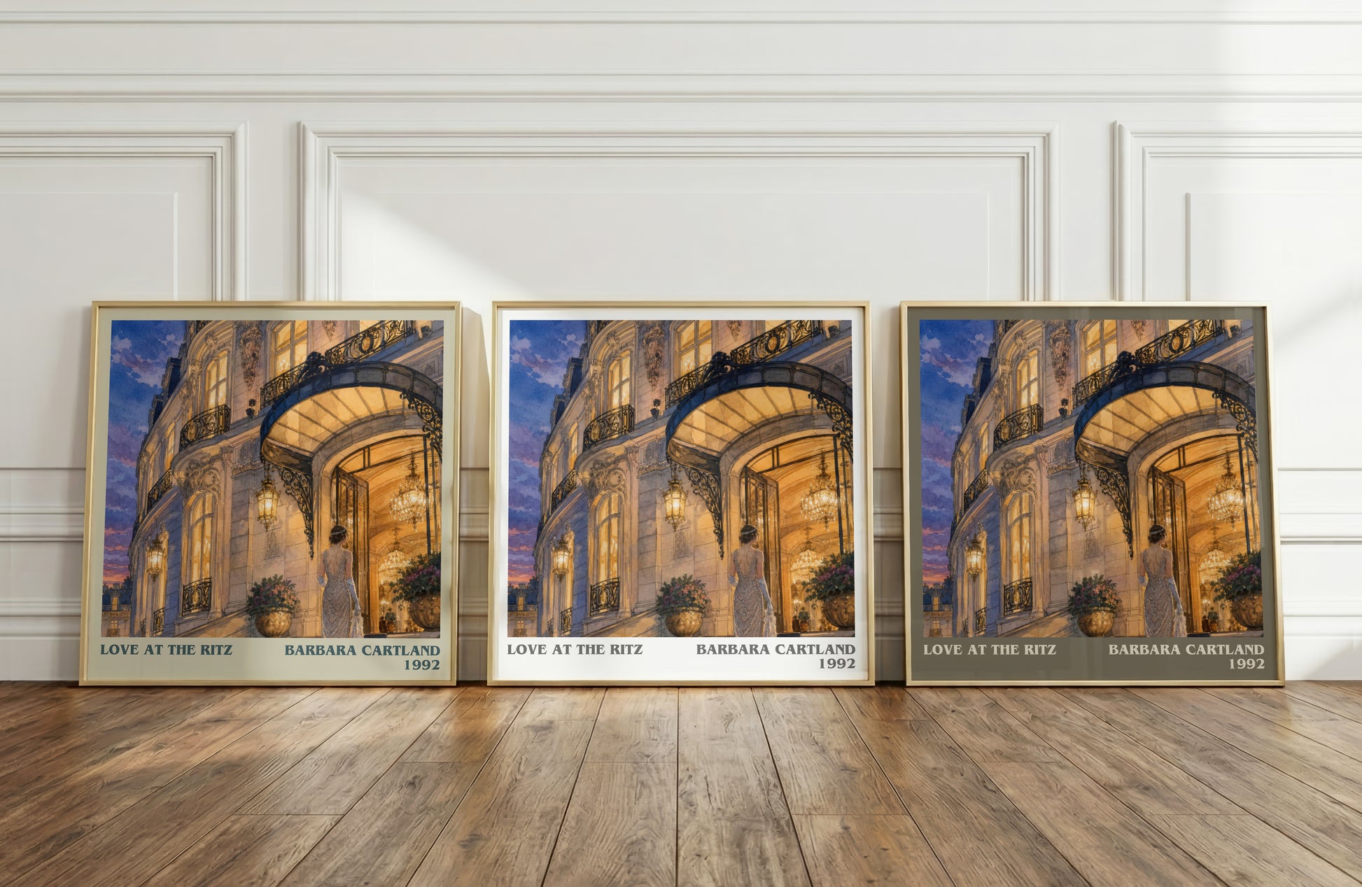 Love At The Ritz literary art print colour and style options – Barbara Cartland book art