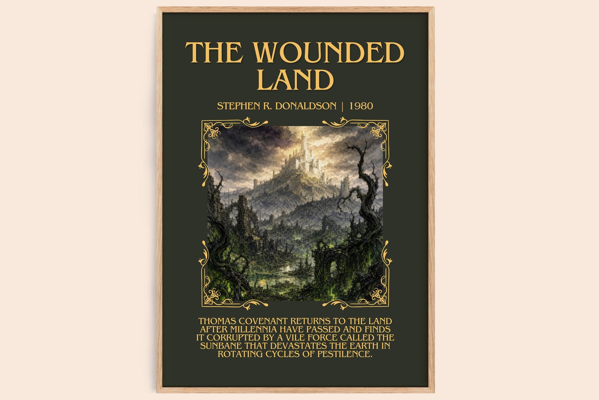 The Wounded Land Minimalist Book Poster by Stephen R. Donaldson