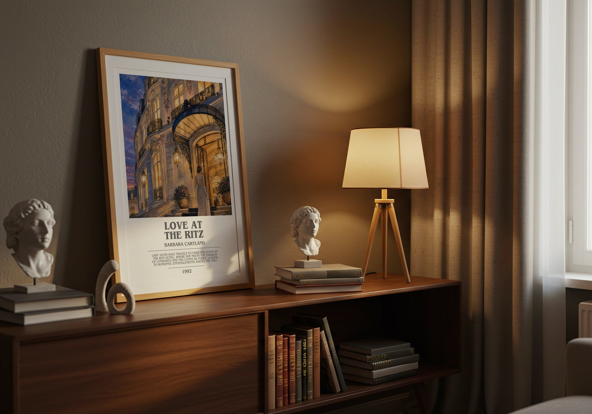 Love At The Ritz bookish book poster framed on wall – romance wall art