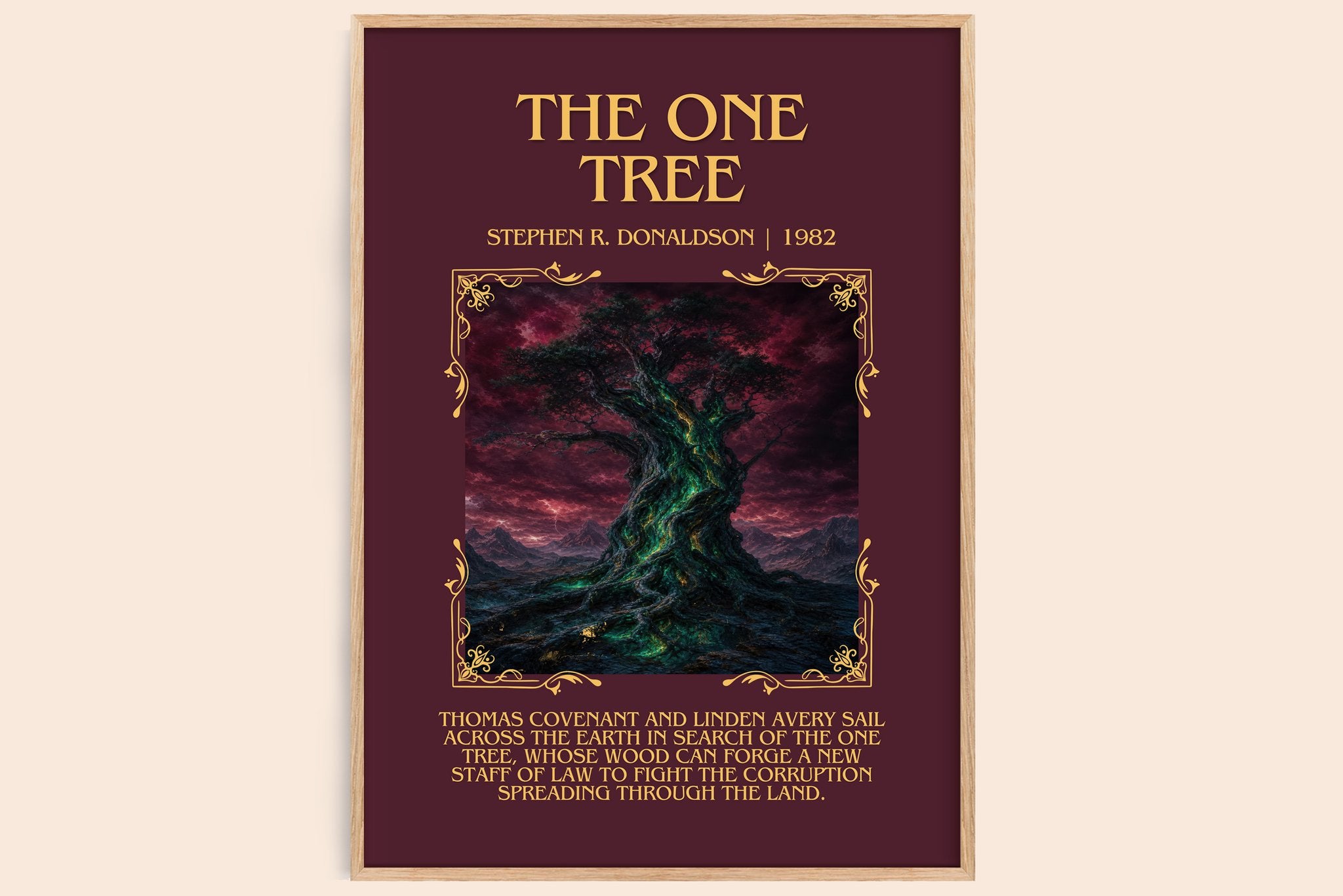 The One Tree Minimalist Book Poster by Stephen R. Donaldson