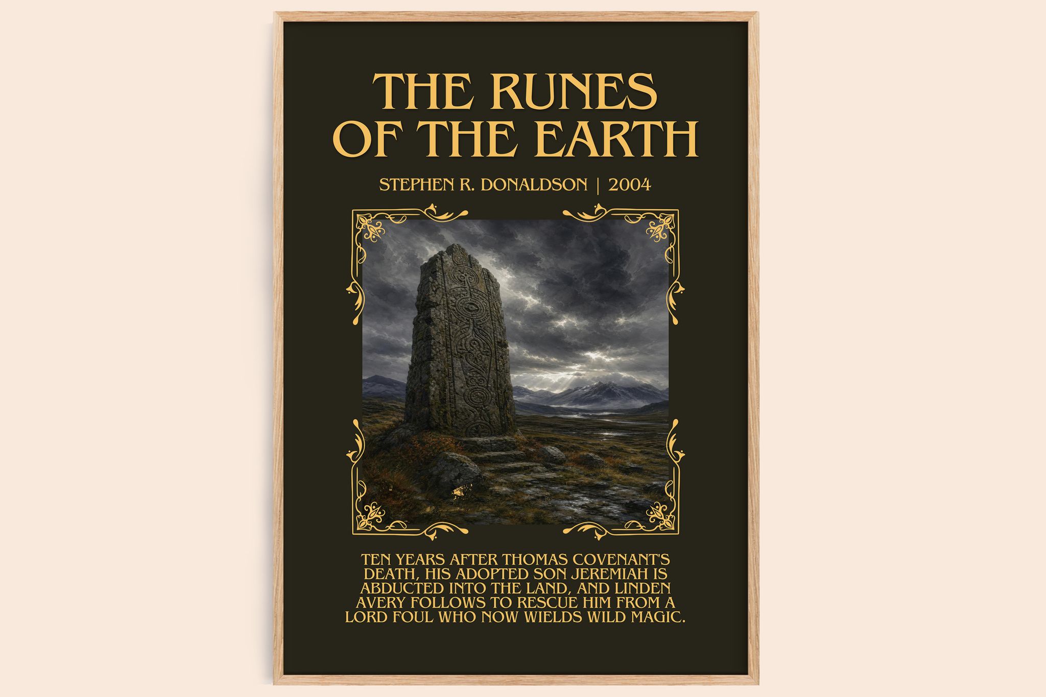 The Runes of the Earth Minimalist Book Poster by Stephen R. Donaldson
