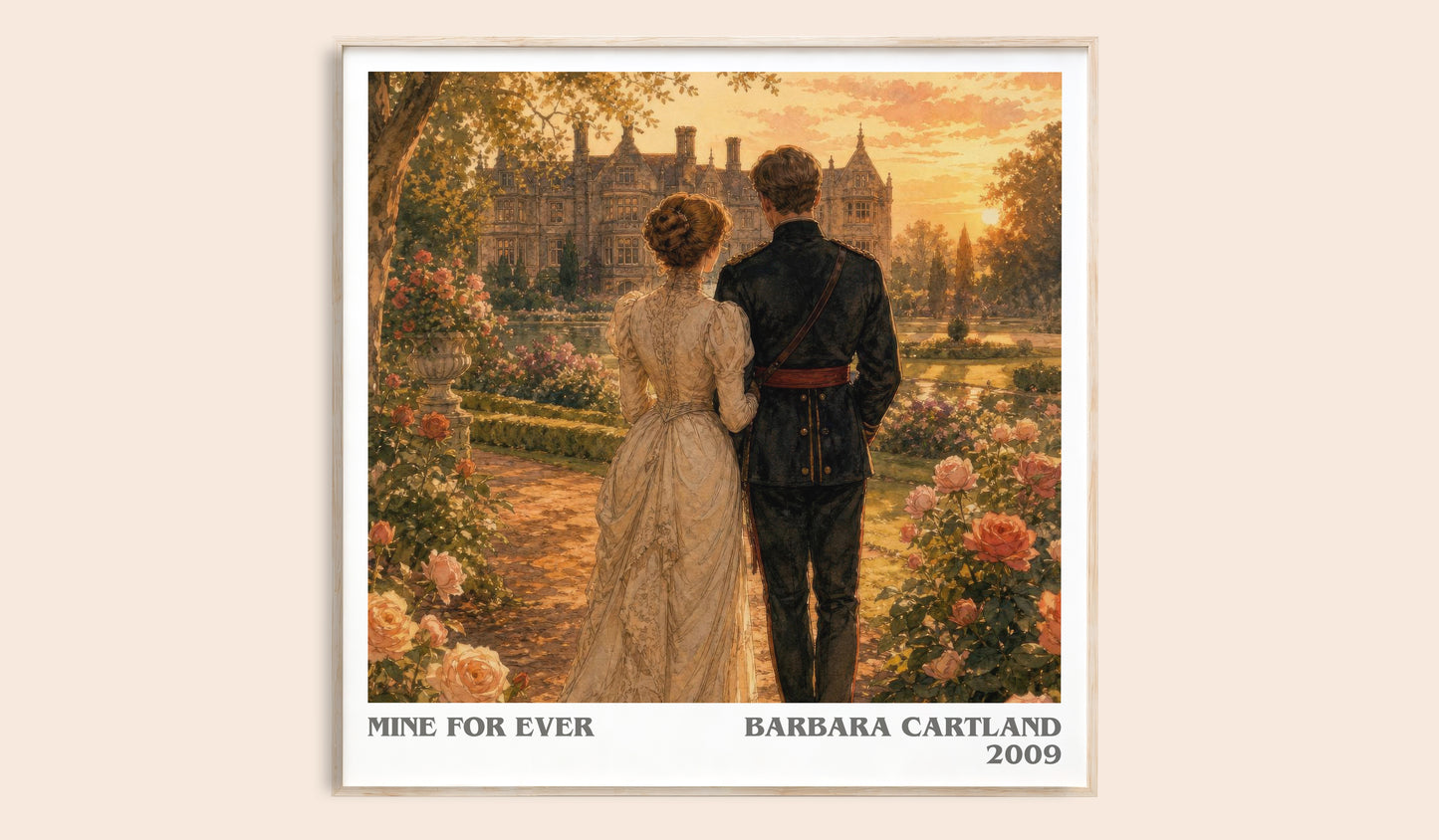 Mine For Ever literary book poster by Barbara Cartland – framed literary art print