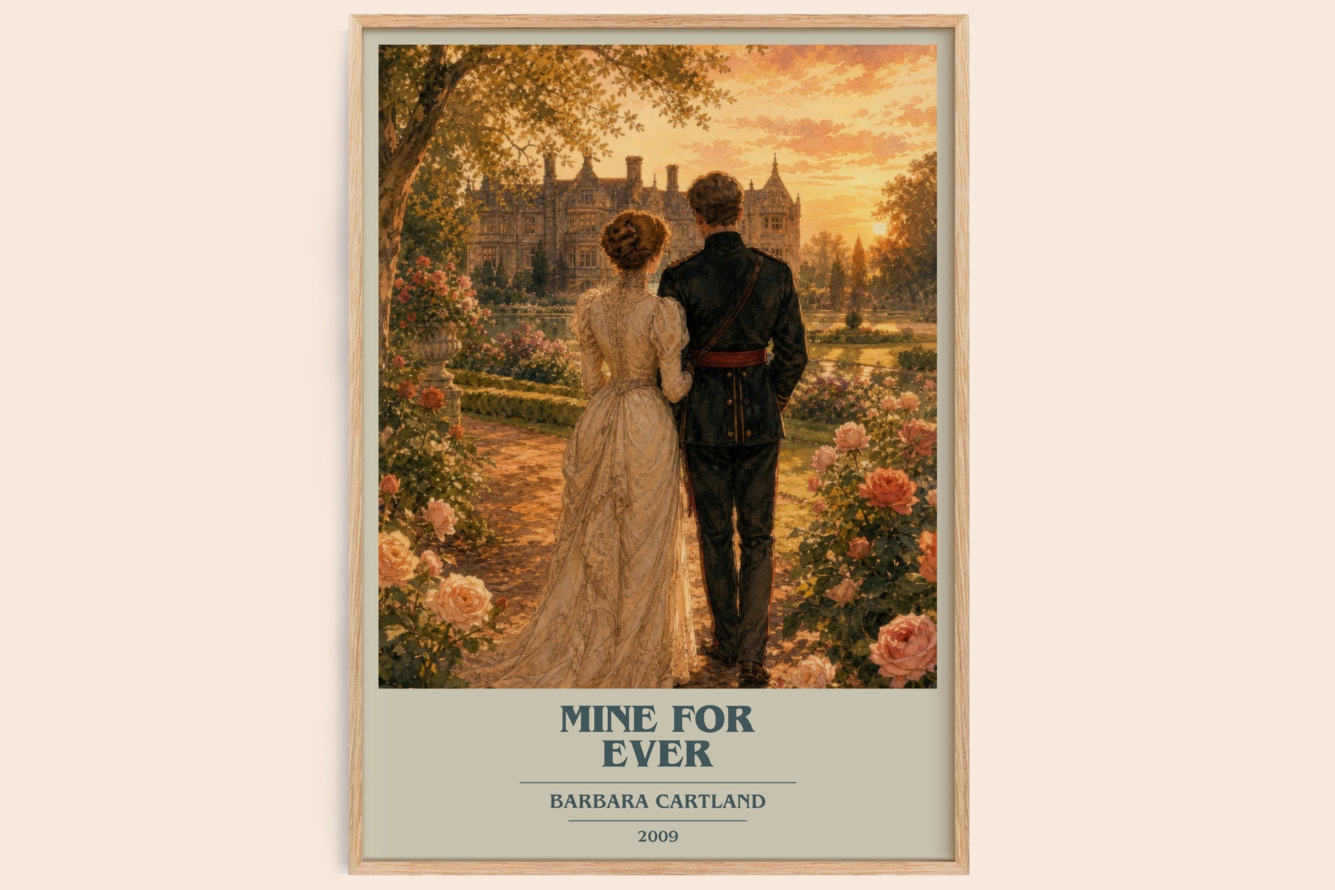 Mine For Ever book cover book poster by Barbara Cartland – framed literary art print