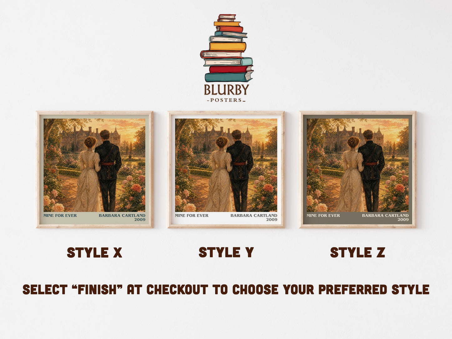 Mine For Ever literary print in frame leaning in hallway – romance wall art
