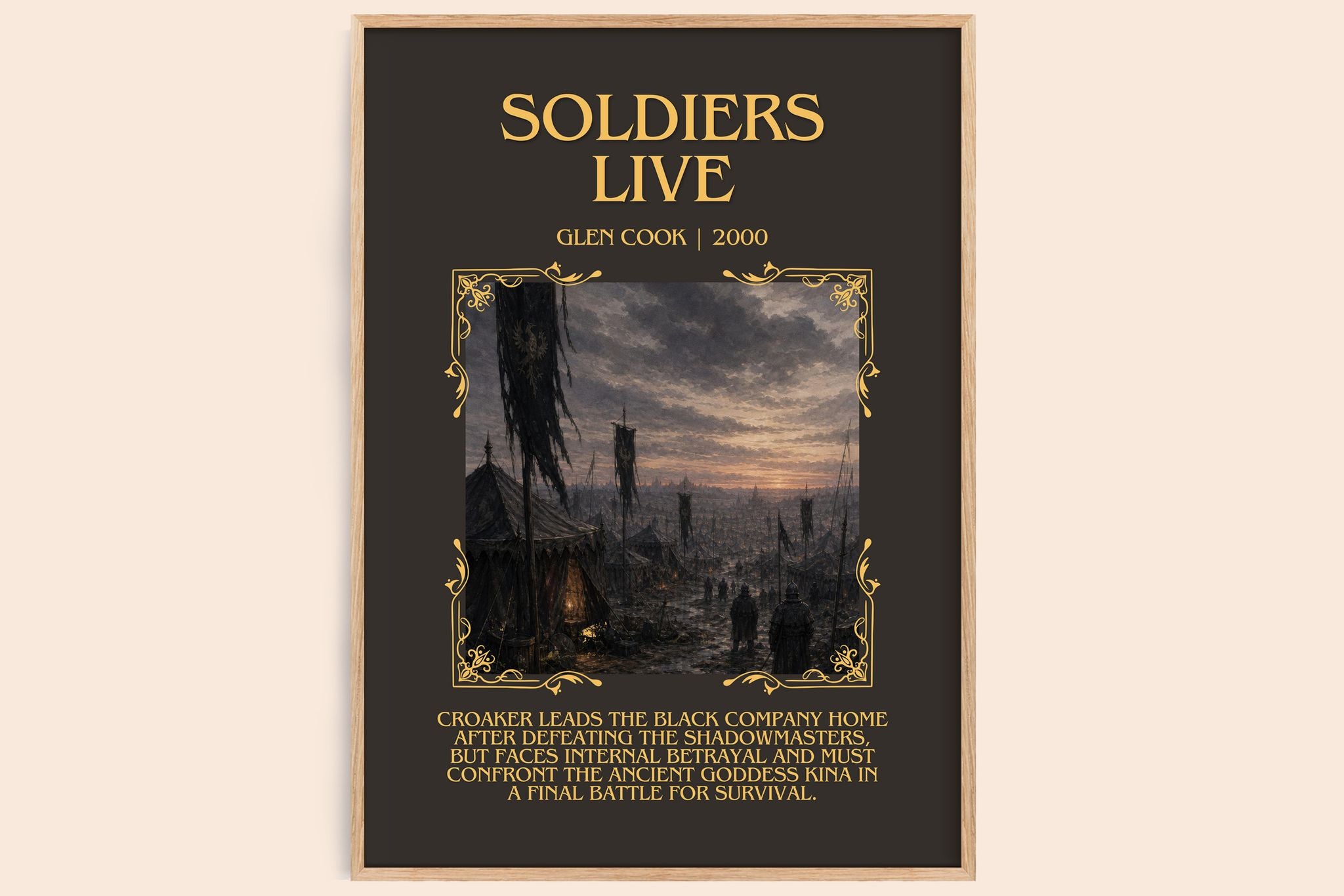 Soldiers Live Minimalist Book Poster by Glen Cook