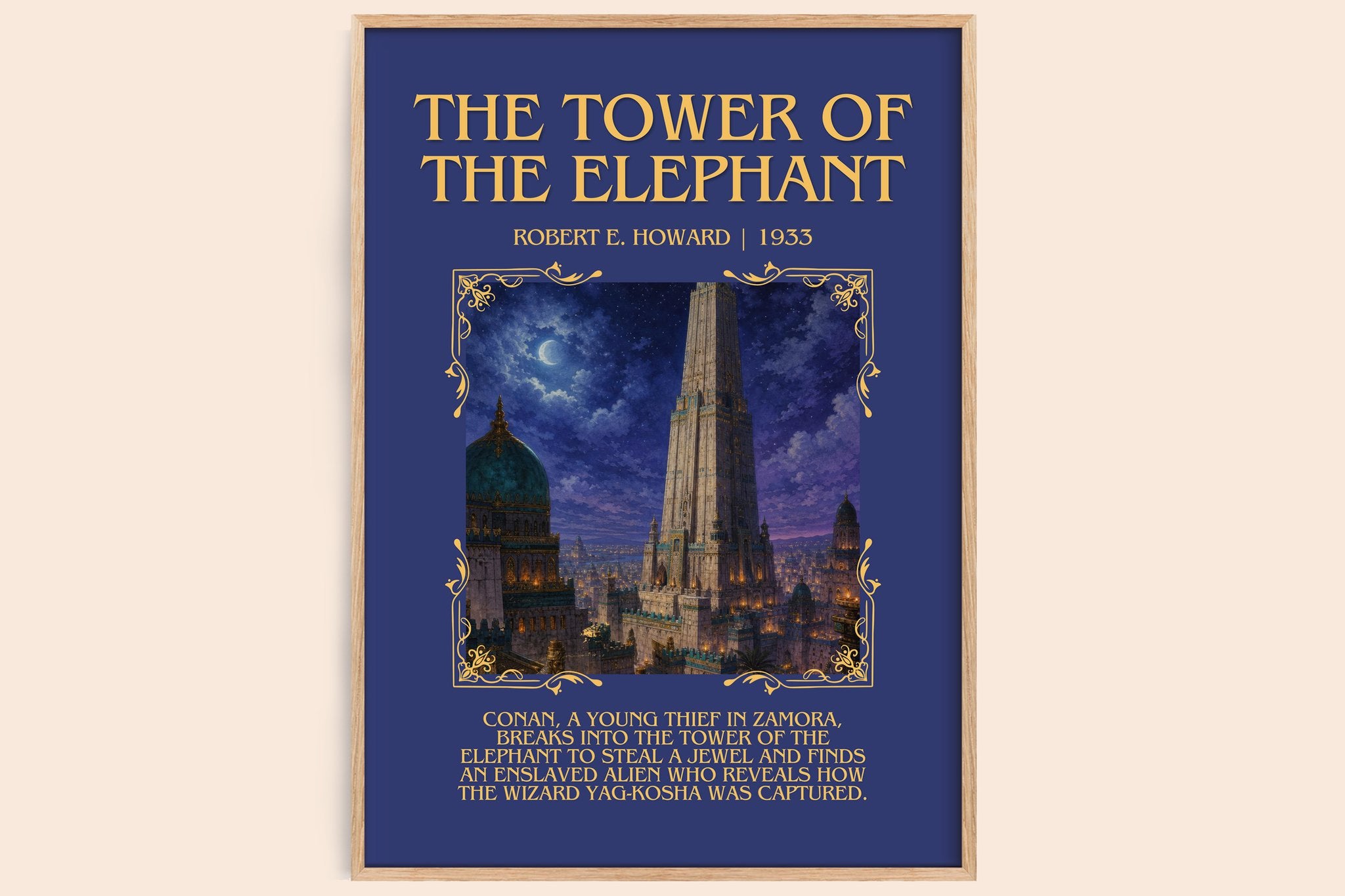 The Tower of the Elephant Minimalist Book Poster by Robert E. Howard