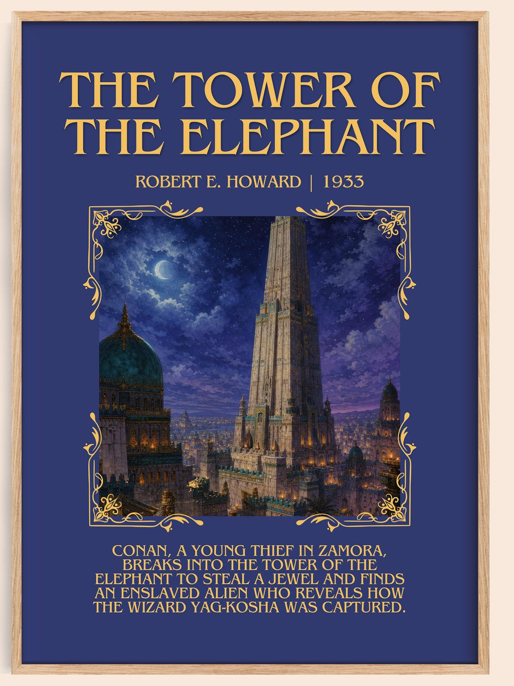 The Tower of the Elephant Minimalist Book Poster by Robert E. Howard – book poster