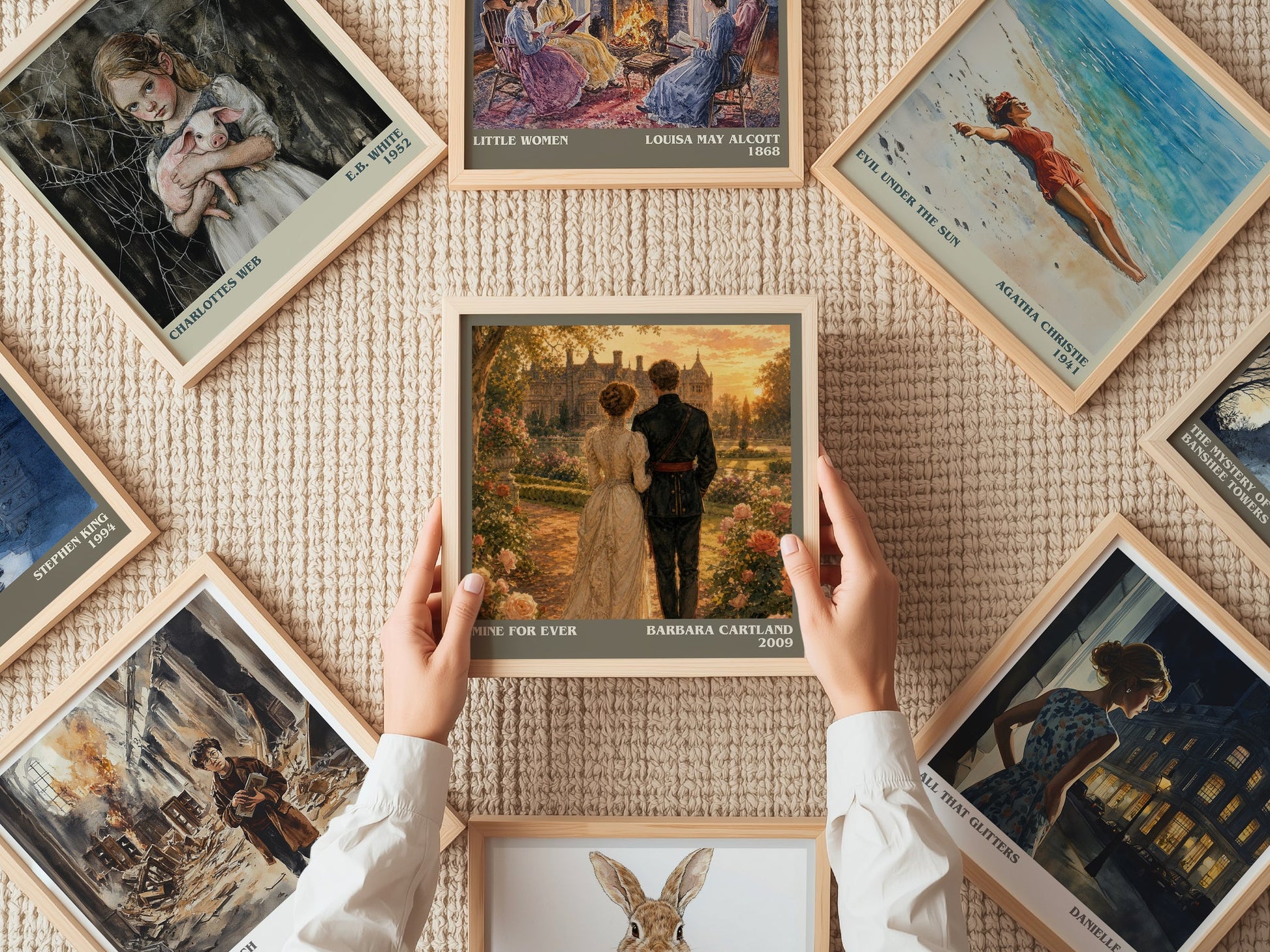 Mine For Ever literary book poster framed on wall – romance wall art