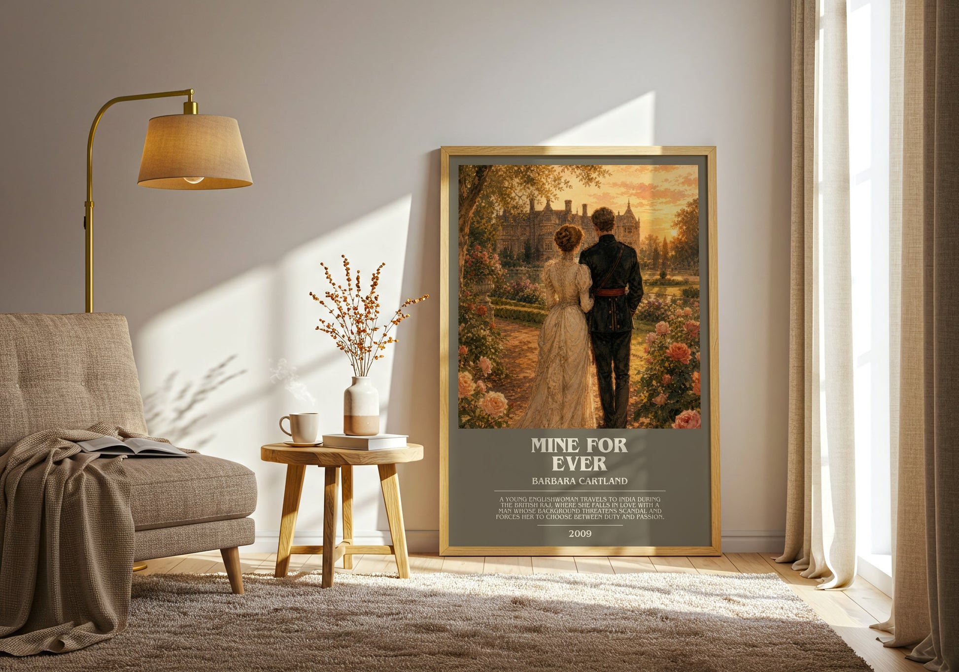 Mine For Ever bookish print on bookshelf – Barbara Cartland fan gift
