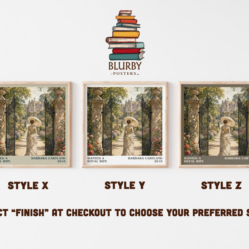 Wanted A Royal Wife literary print in frame leaning in hallway – romance wall art