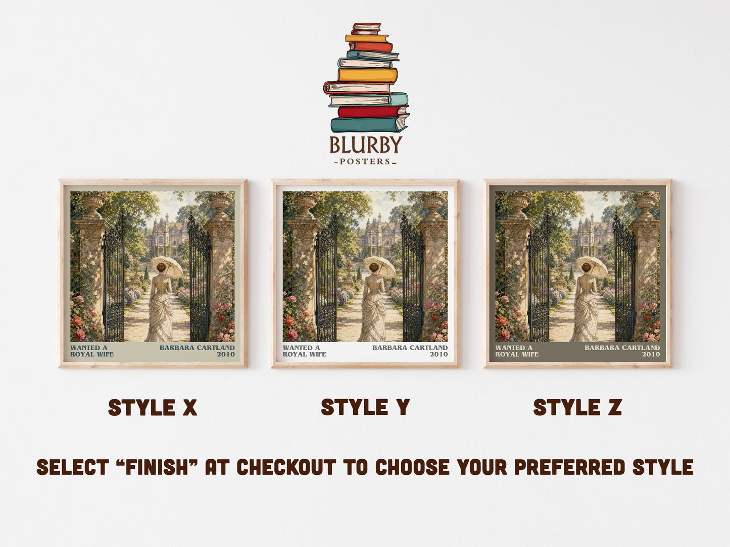 Wanted A Royal Wife literary print in frame leaning in hallway – romance wall art